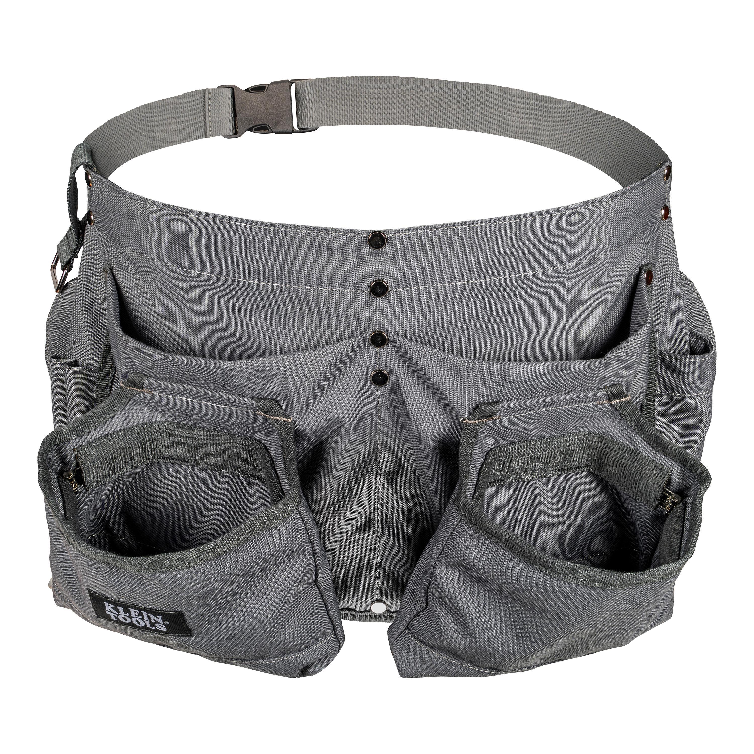 Klein® 21024 Tool Apron, One Size, 8 Pockets, Duck Canvas, Gray