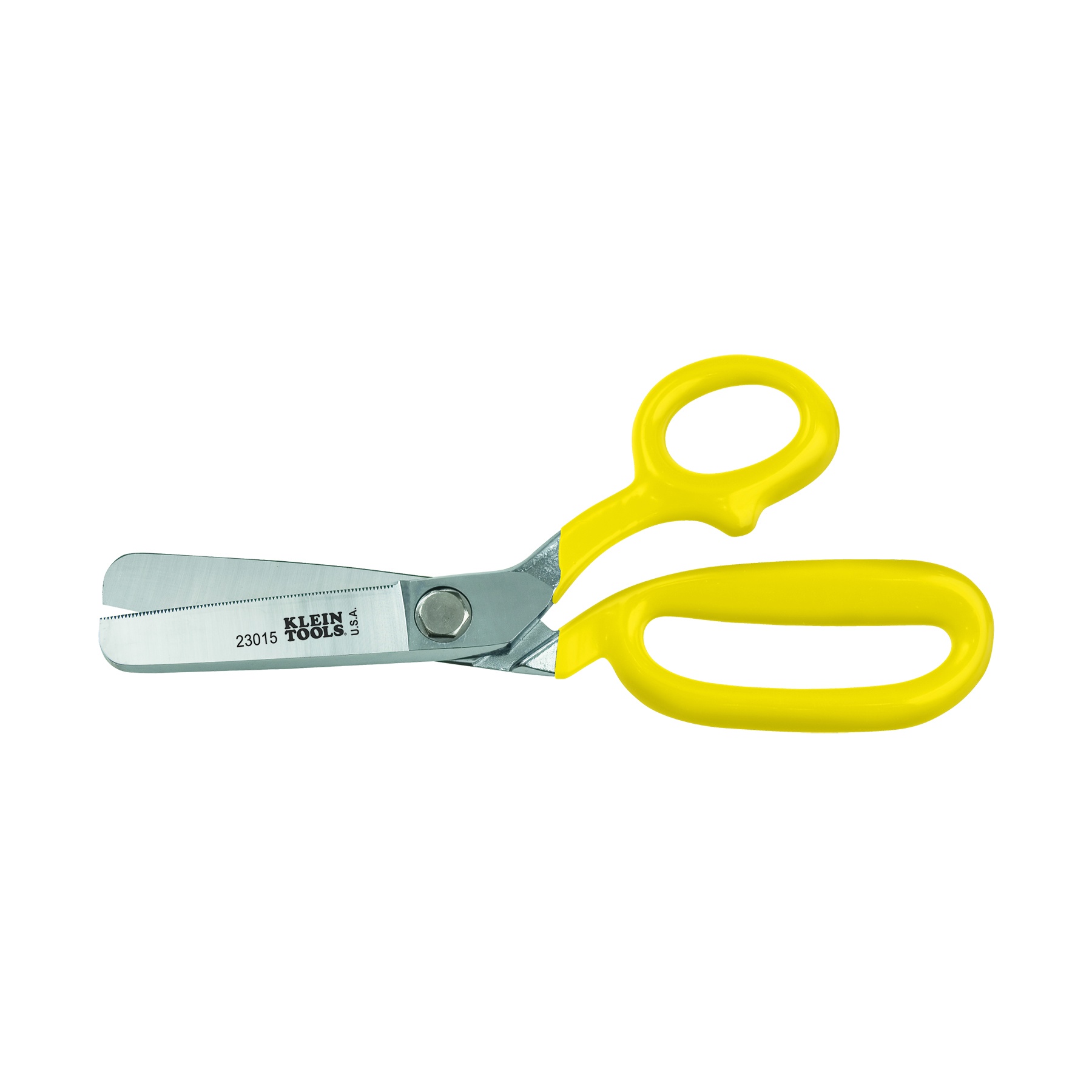Klein® 23015 Blunt Blade Shear, 3-3/16 in L of Cut, 9-3/4 in OAL, Serrated Tip, Serrated Edge, Plastic Handle, Right Hand