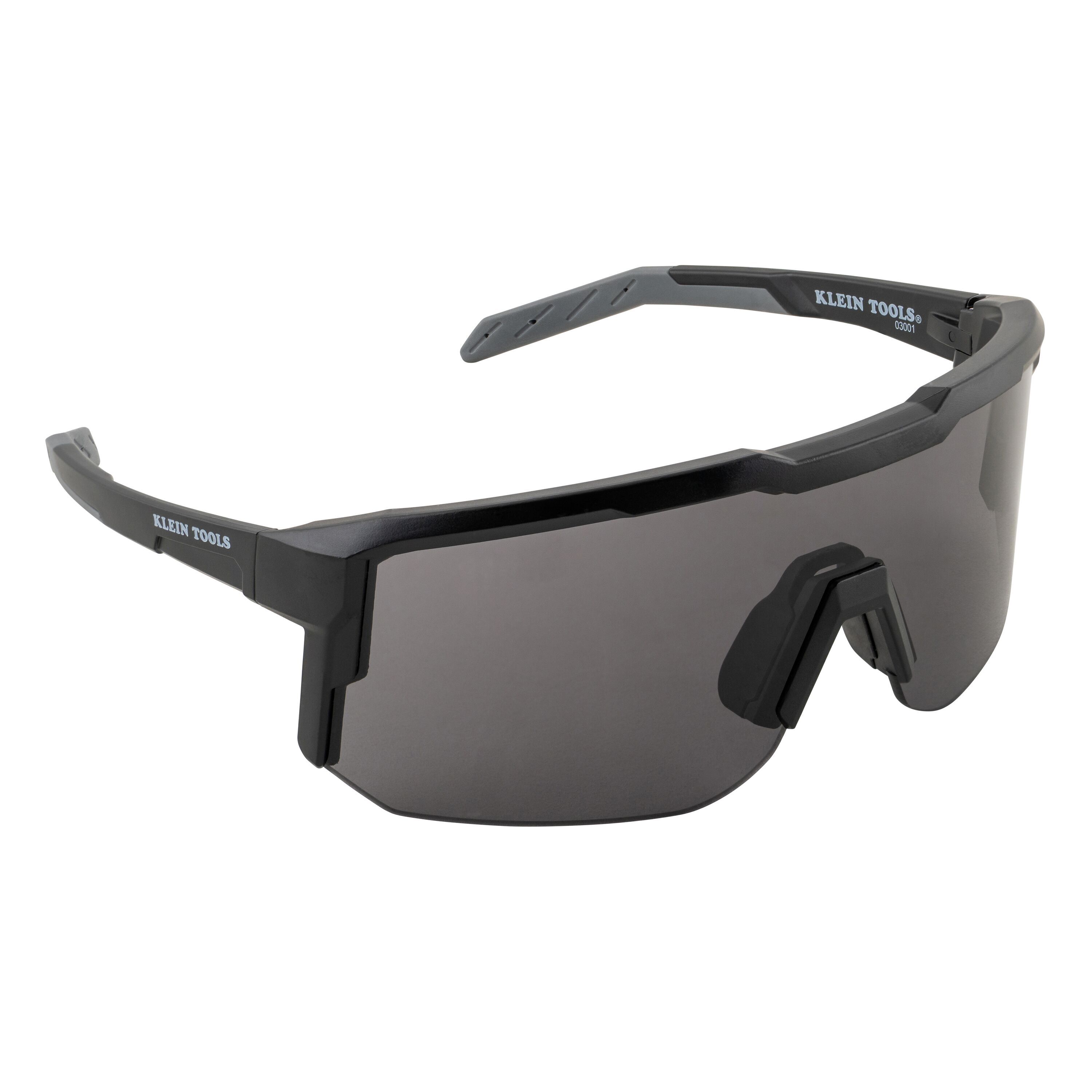 Klein® 3001 Glasses, Anti-Scratch/Anti-Fog, Shaded Gray Lens, Semi-Frame Frame, Black/Gray, Nylon Frame, Polycarbonate Lens, ANSI Z87.1+ (2020) high impact and MIL-PRF 32432A Clause 3.8.4.1