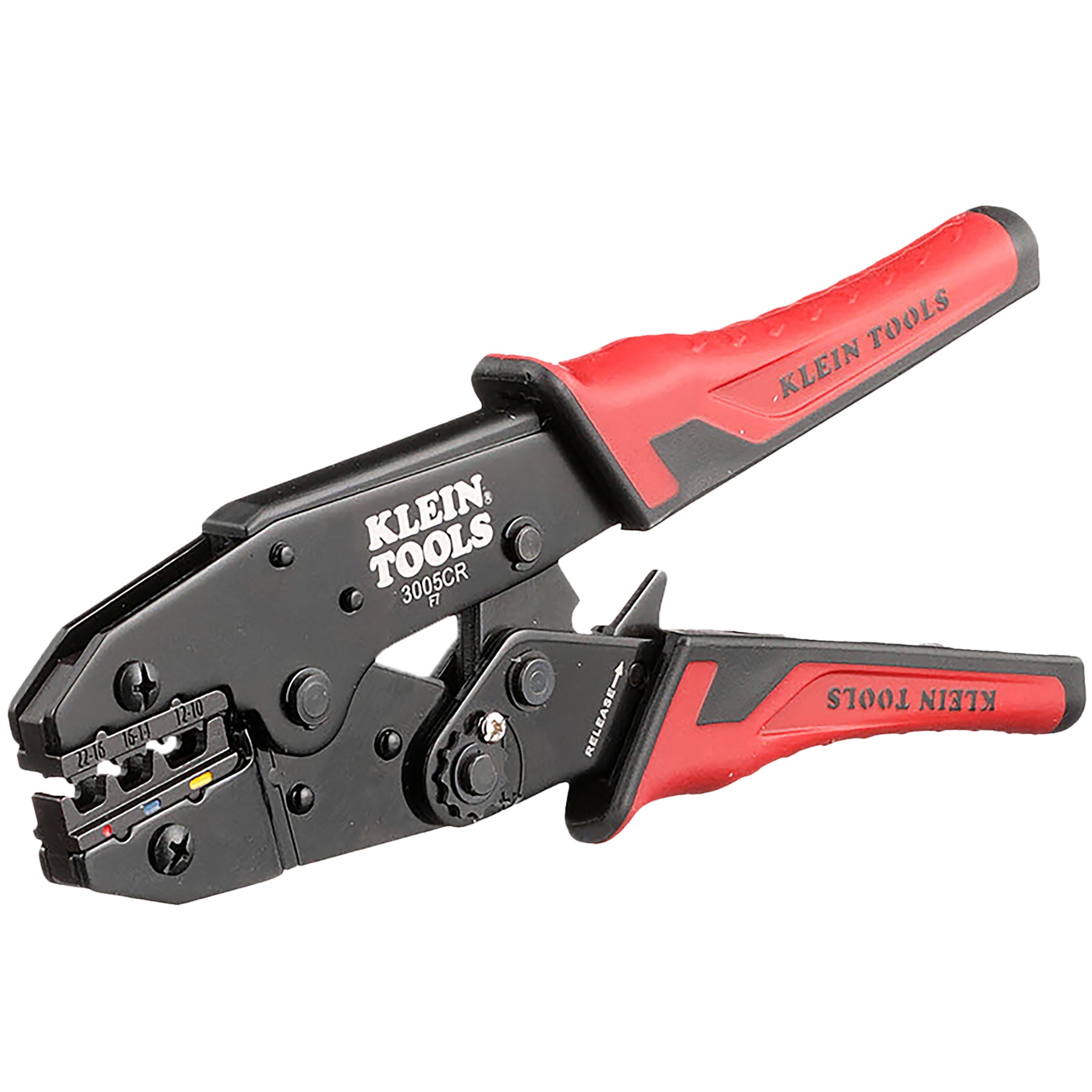 Klein® 3005CR Ratcheting Wire Crimper, 22 to 10 AWG Cable/Wire