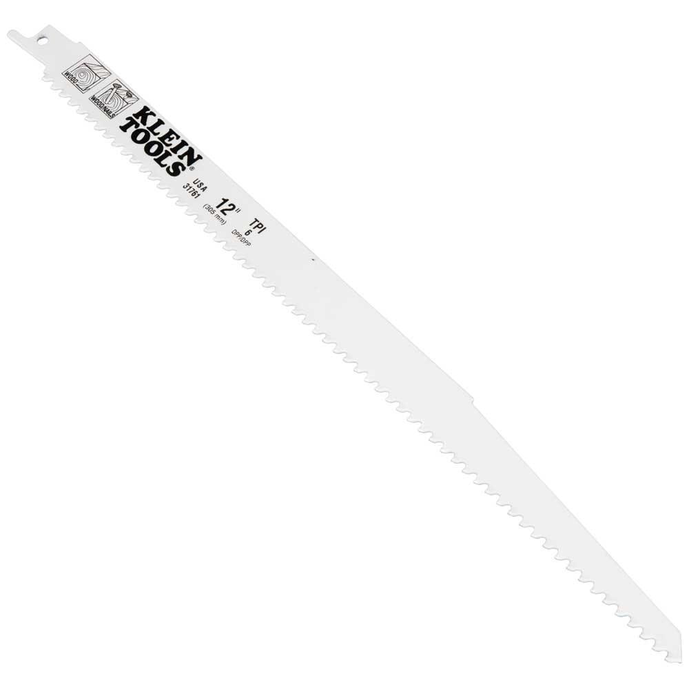 Klein® 31761 Bi-Metal Reciprocating Saw Blade, 12-3/4 in L x 3/4 in W, 6, Composite Body, Universal/Toothed Edge Tang