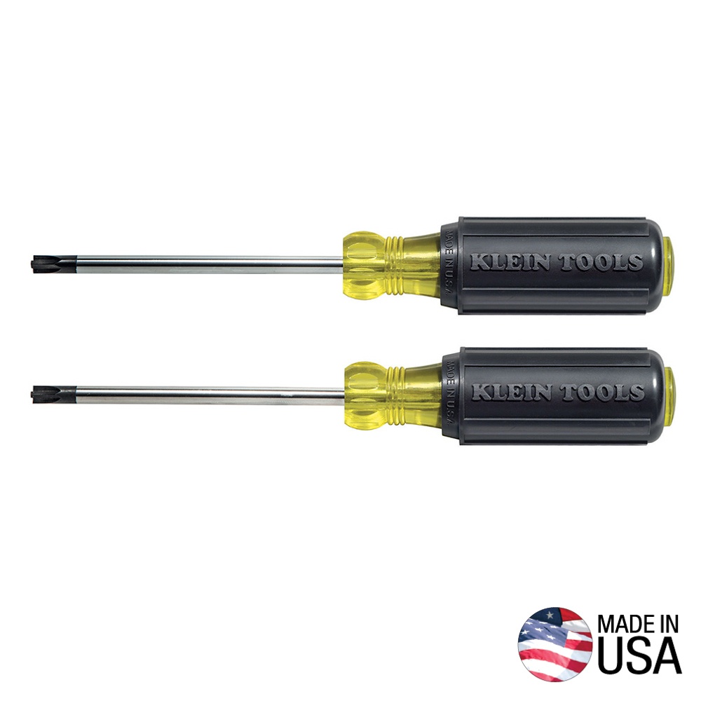 Klein® 32378 Combination Tip Fixed Blade Screwdriver Set, 2 Pieces, Steel