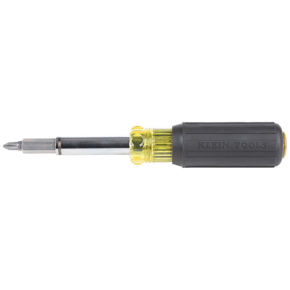 Klein® 32500MAG 11-in-1 Multi-Bit Screwdriver/Nutdriver, 11 Pieces, 3/16 to 1/4 in, #1 to #2, T10 to T15 Range, Cushion Grip Handle, Carbon Steel