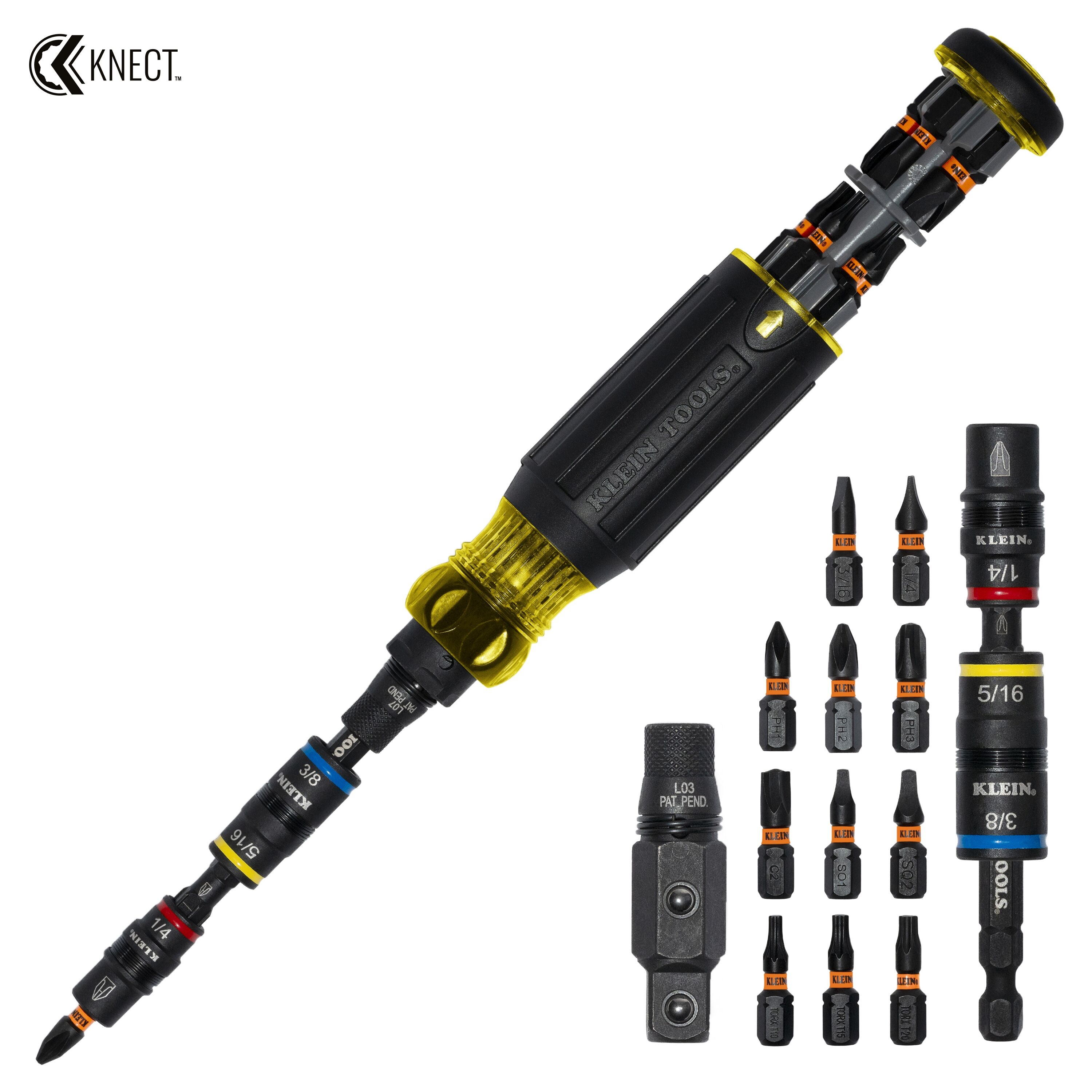Klein® 32517HD Screwdriver/Nut Driver, #1, #2, #3 Phillips®/Slotted Point, 7.34 in OAL
