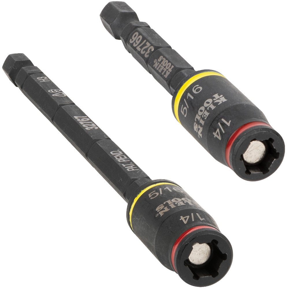 Klein® 32768 Impact Flip Socket, 6 Points, 1/4 in Drive, 2 Pieces, Hex, Included Socket Size: 1/4, 5/16 in