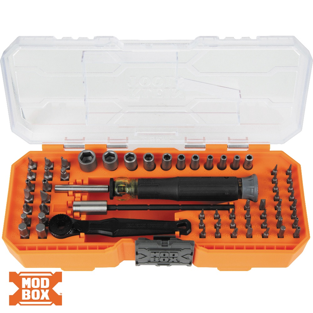 Klein® 32787 Precision Screwdriver and Ratchet Set, 64 Pieces, Steel