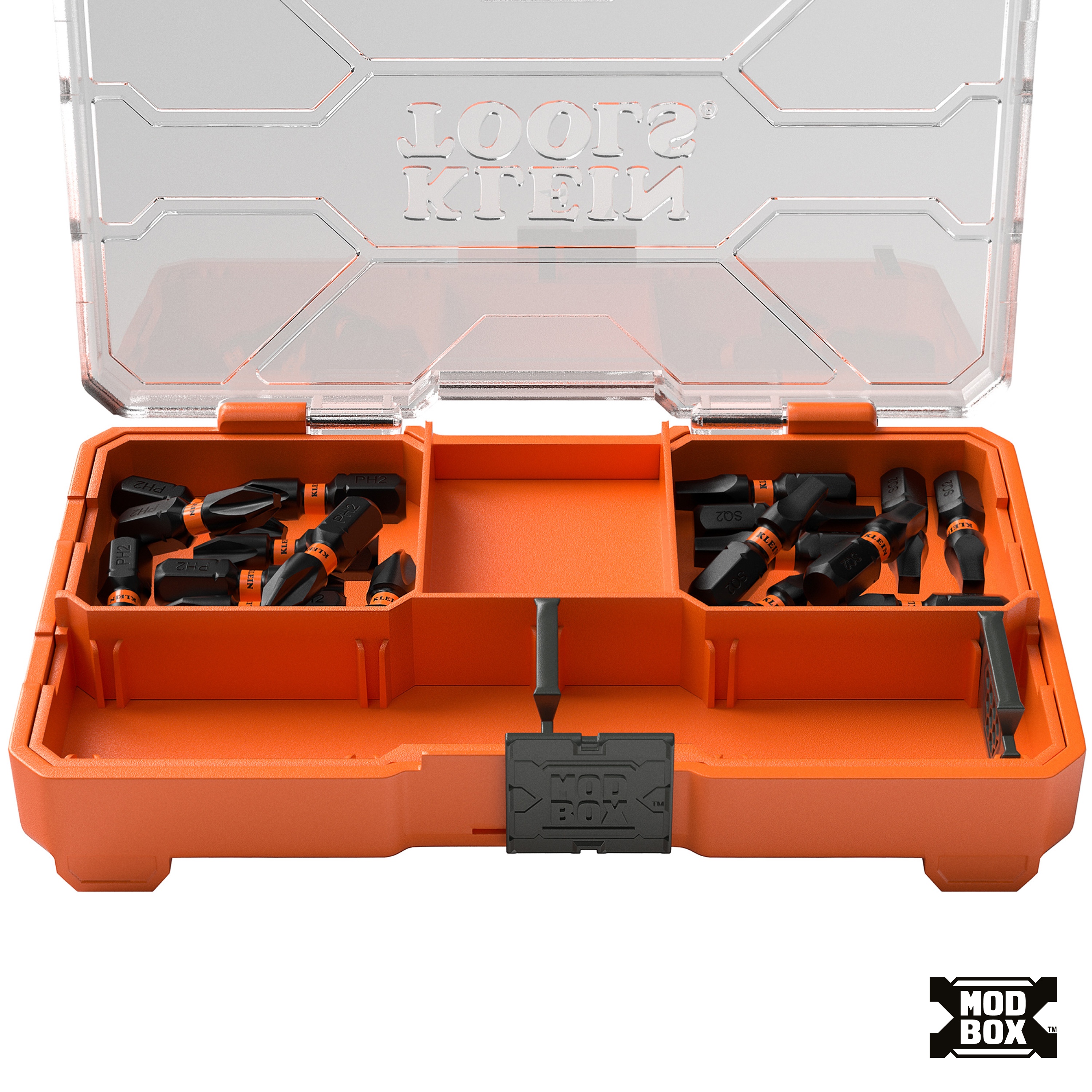Klein® 33002S Bit Set, 20 Pieces, #2 Square Bit, #2 Phillips Bit, Alloy Steel