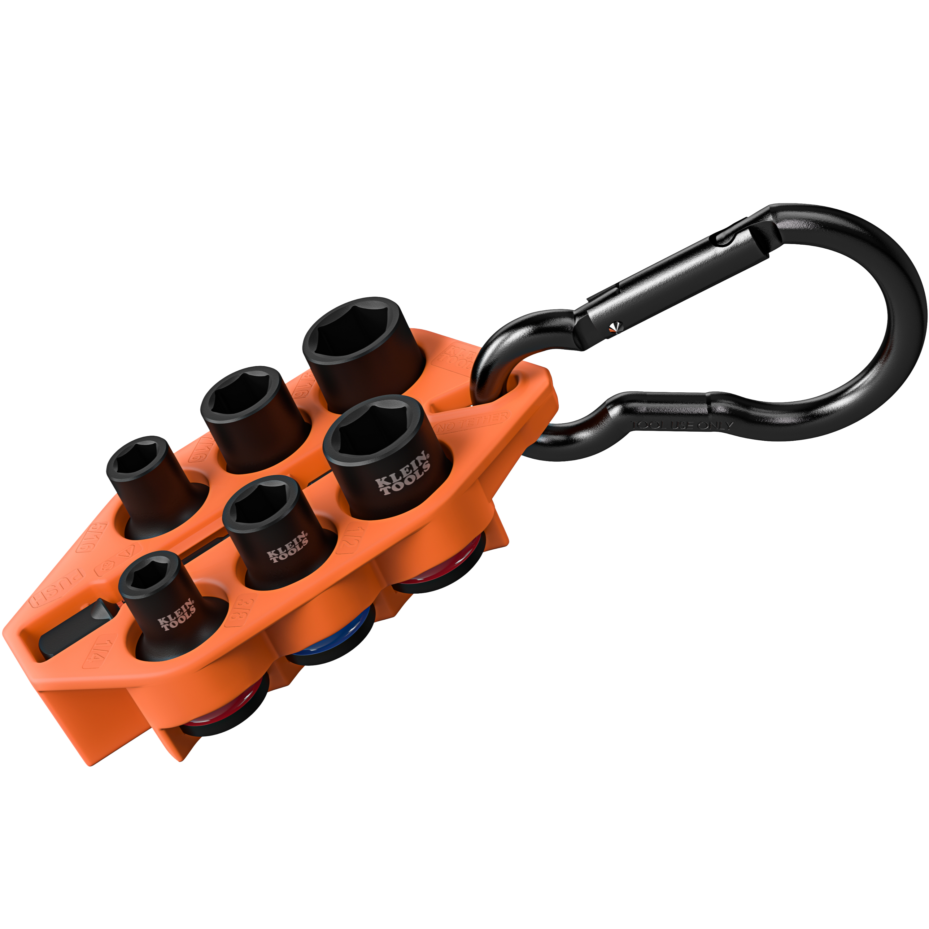 Klein® 33808 Socket Set, B107.110, 6 Points, 3/8 in Drive, 7 Pieces, Included Socket Size: 1/4, 5/16, 3/8, 7/16, 1/2, 9/16 in, Yes