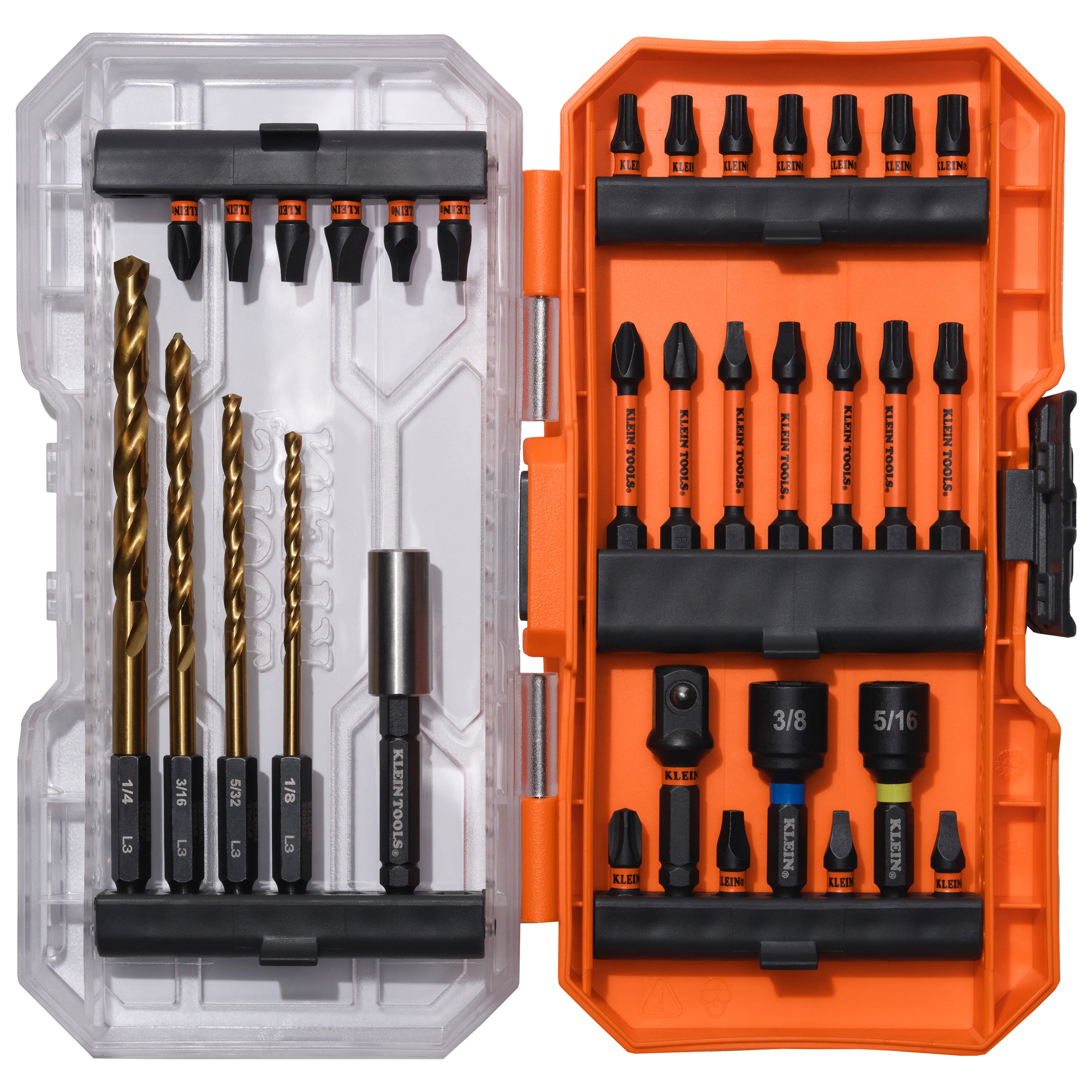 Klein® 33811 Bit Set, 32 Pieces, 3/8 in Square Drive Size, Alloy Steel