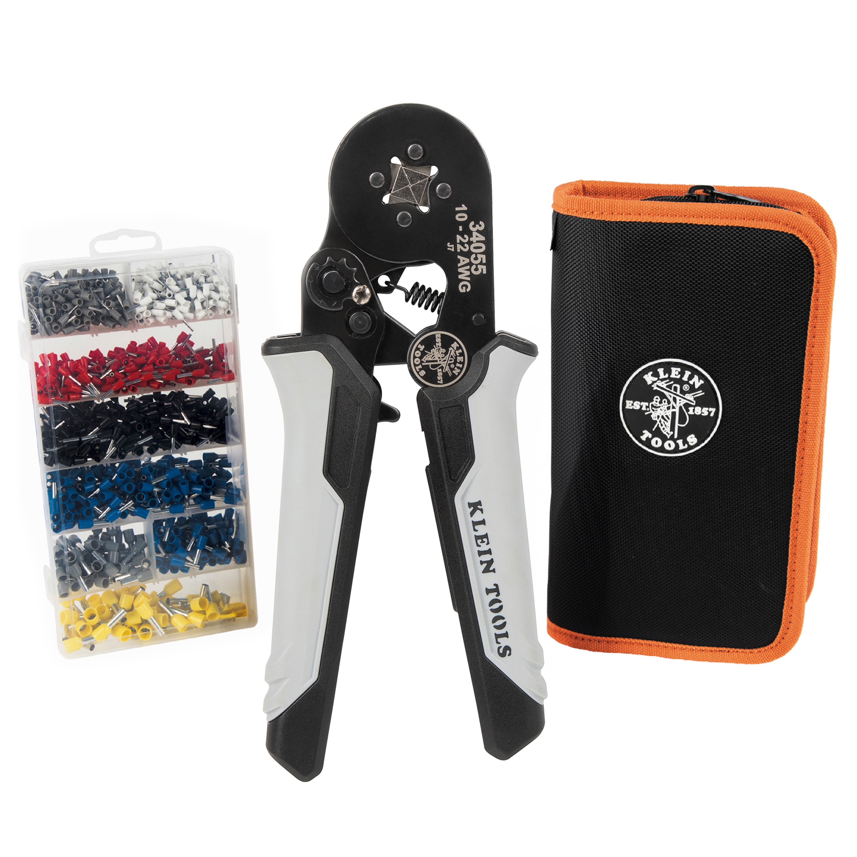 Klein® 34060 Ratcheting Crimper Set, 10 to 22 AWG Cable/Wire