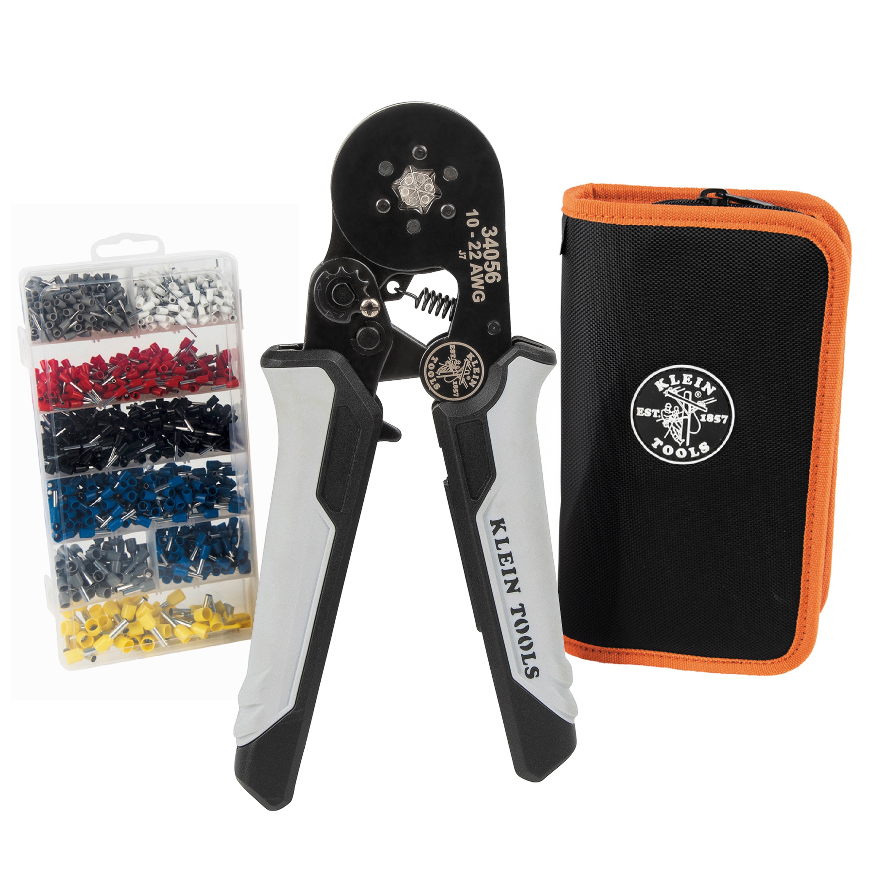 Klein® 34061 Ratcheting Crimper Set, 10 to 22 AWG Cable/Wire