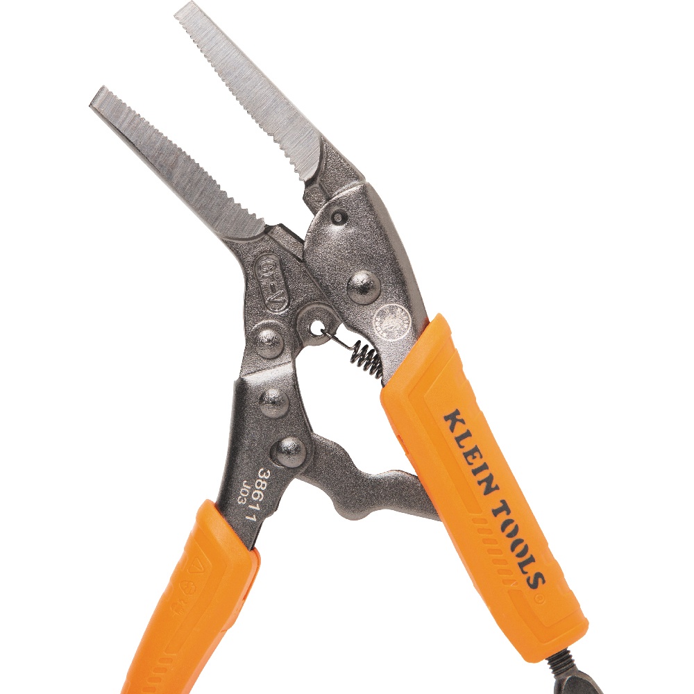 Klein® 38611 Locking Plier, 2 in Nominal, 2.14 in L x 0.36 in W x 0.91 in THK Long Nose Jaw, 7.35 in OAL