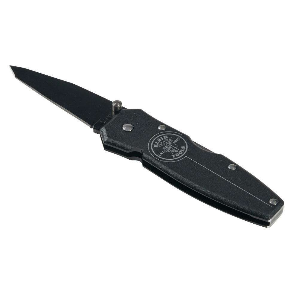 Klein® 44052BLK 1-Blade Pocket Knife, Stainless Steel Tanto Blade, 2.563 in L Blade, Lock Back Opening