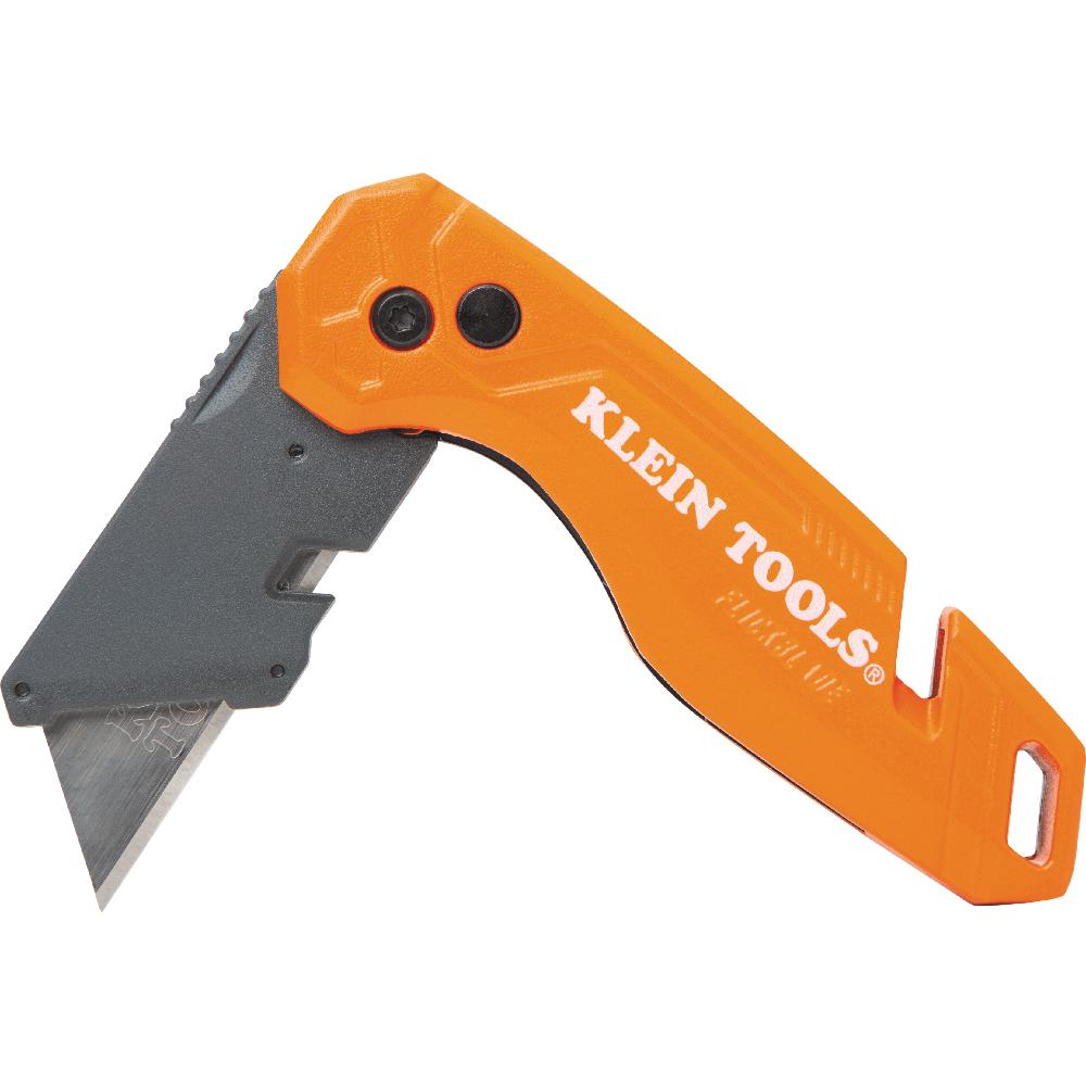 Klein® 44303 Folding Utility Knife With Storage, Steel Blade, 6 Blades Included, 6.9 in OAL
