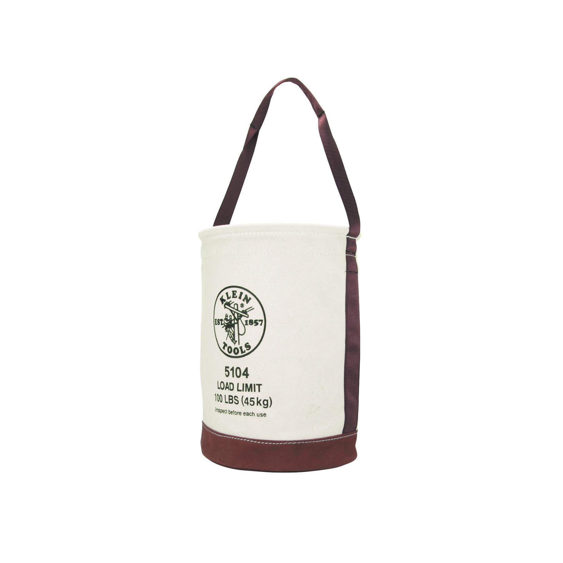 Klein® 5104 Heavy Duty Bottom Bucket, 17 in H, 1 Pocket, #4 Canvas, Off-White