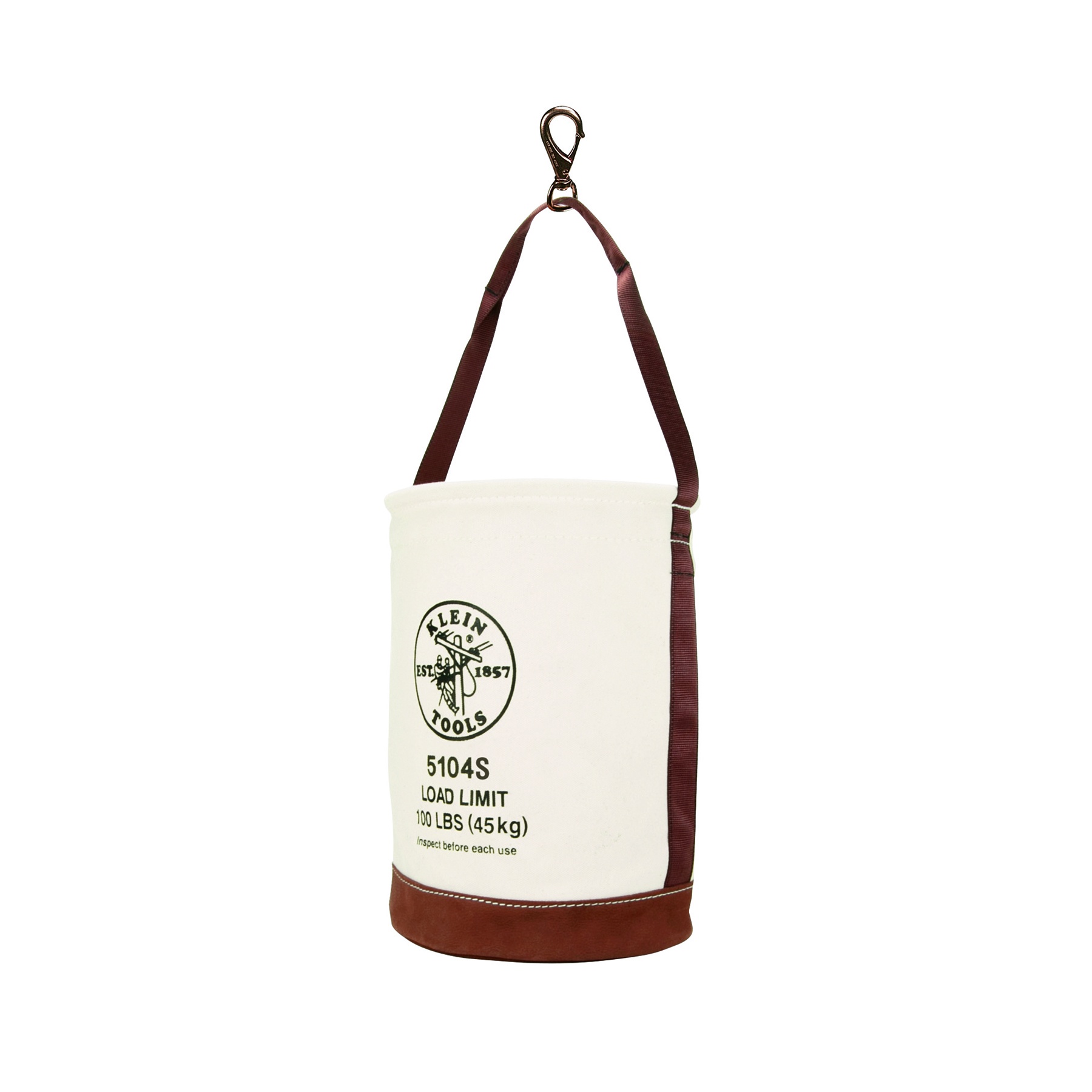 Klein® 5104S Heavy Duty Bottom Bucket, 17 in H, 1 Pocket, #4 Canvas