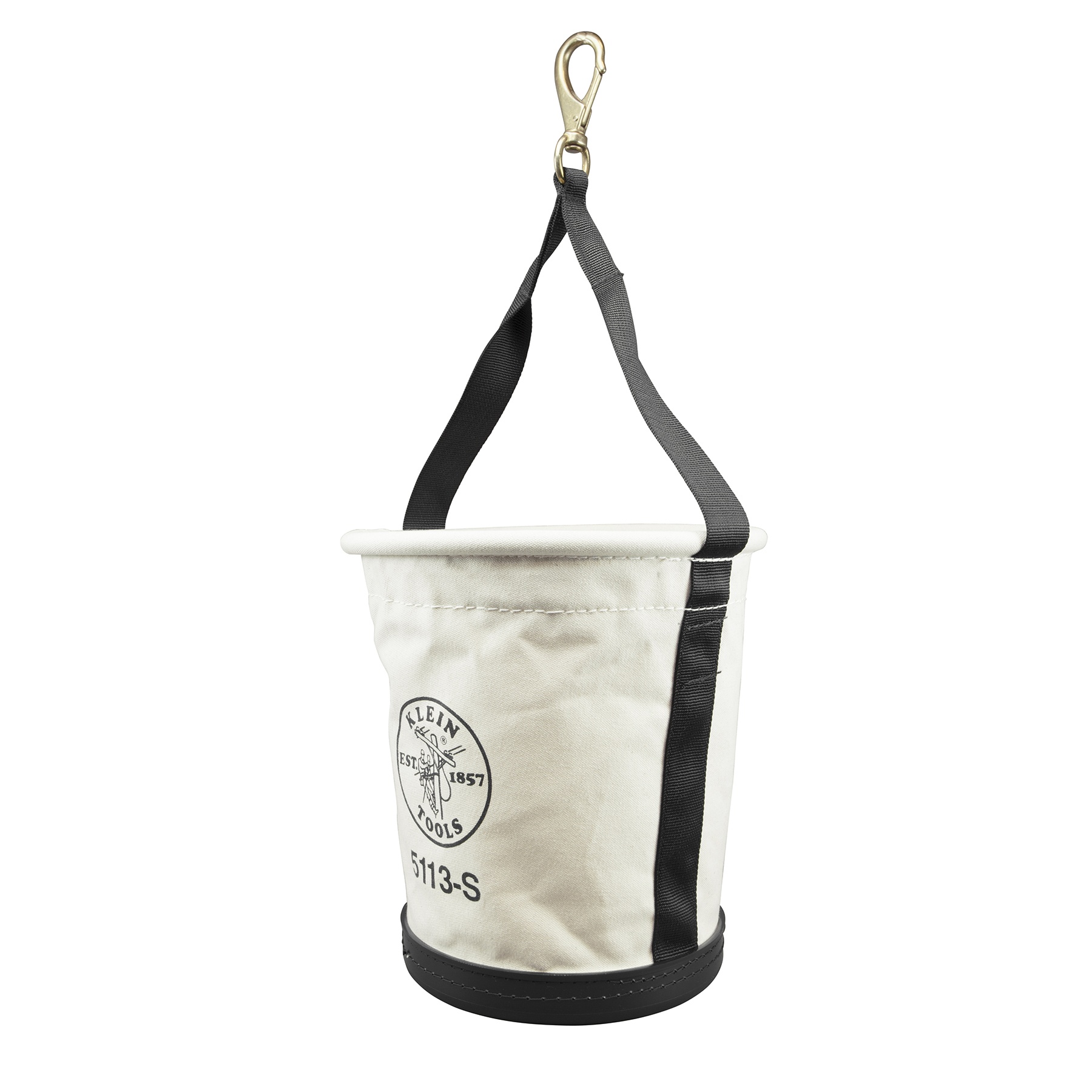 Klein® 5113S Heavy Duty Tapered Wall Bucket, 13 in H, 1 Pockets, #6 Canvas, Off-White