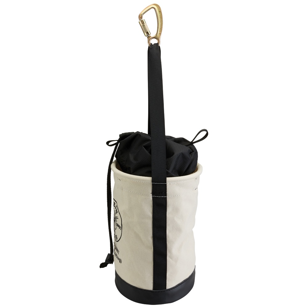 Klein® 5114DSC Heavy Duty Load-Rated Tool Bucket With Drawstring Close, 17 in H, Canvas, Off-White