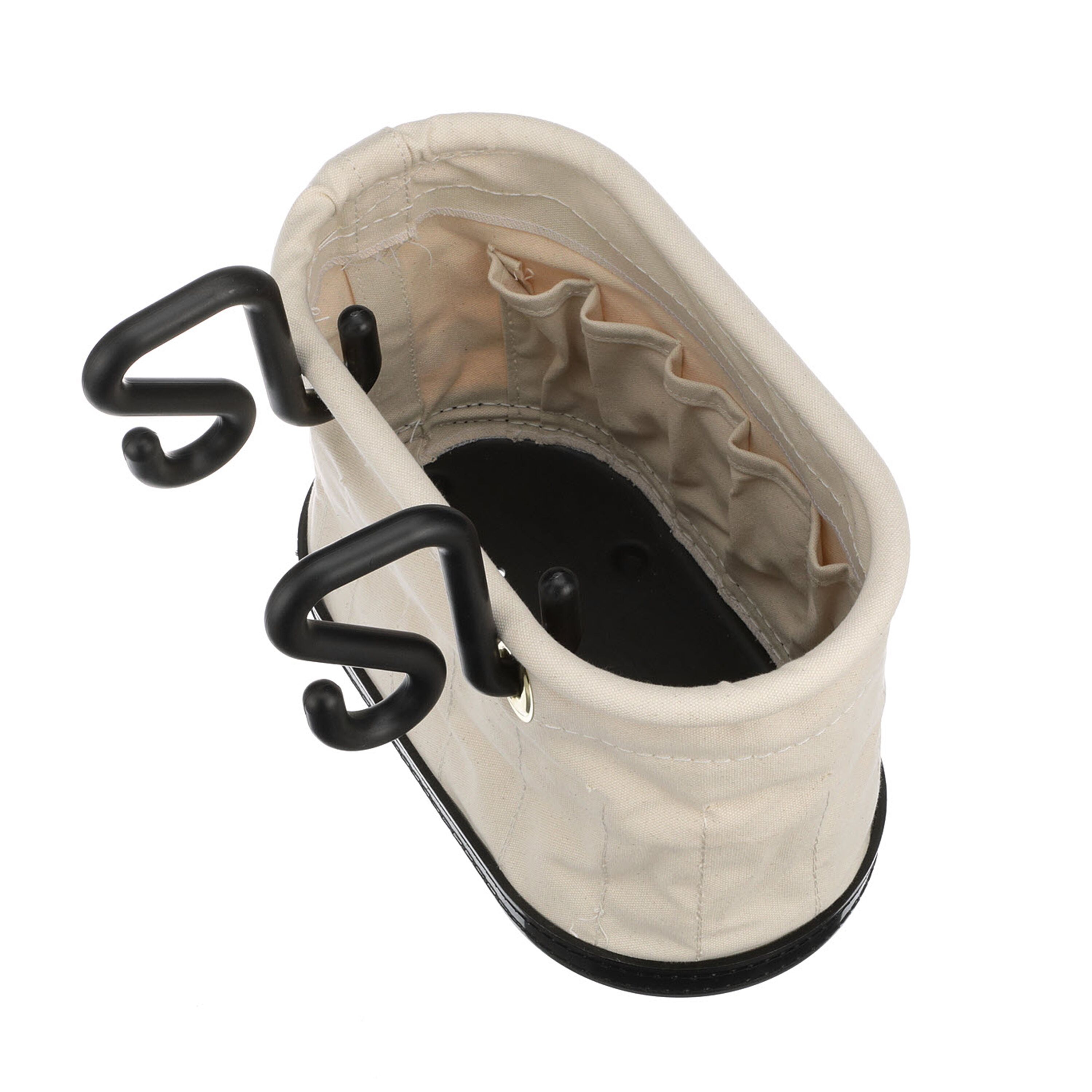 Klein® 5144 Oval Aerial Tool Bucket, 10 in H x 7 in W x 14 in D, 15 Pockets, #6 Canvas
