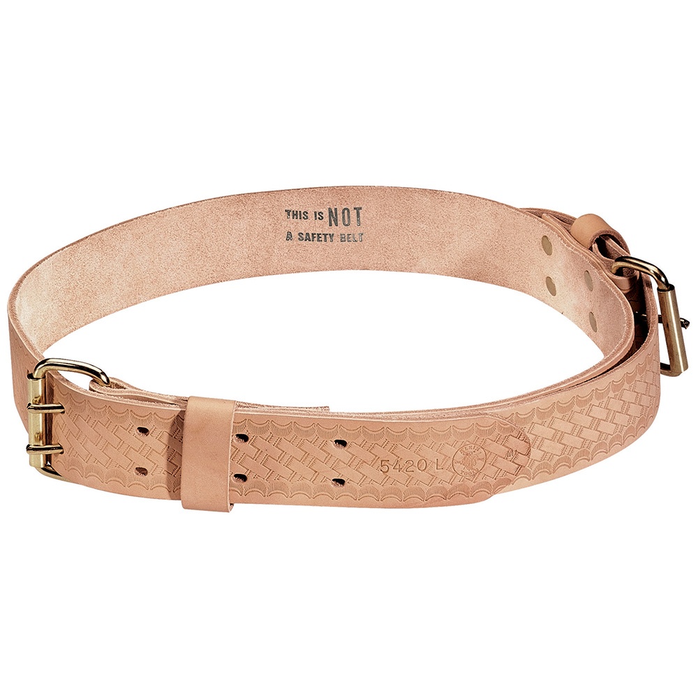 Klein® 5420L Heavy Duty Ironworker's Tie-Wire Belt, Size L, Leather, Tan