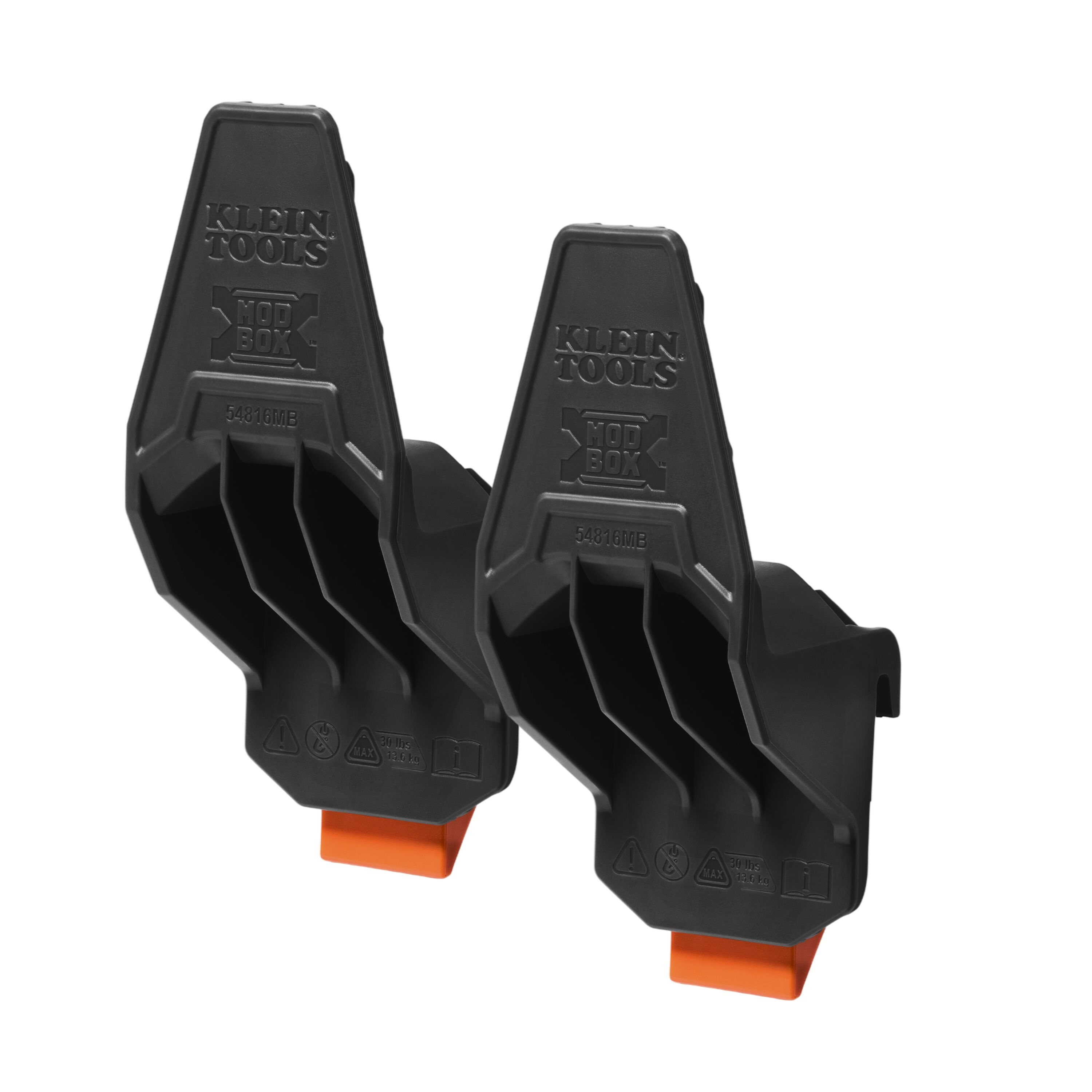 Klein® 54816MB Multi-Hook Rail Attachment, For Use With MODbox™ Rail System Components, Hard Plastic, Dark Gray