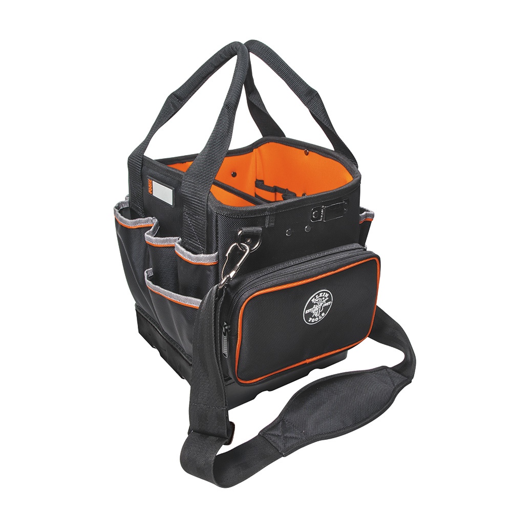 Klein® Tradesman Pro™ 5541610-14 Tote, 1680D Ballistic Weave, Black/Orange