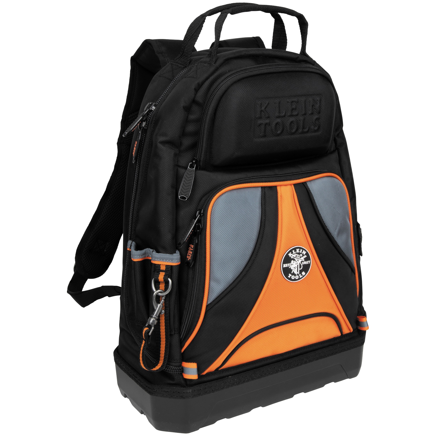 Klein® Tradesman Pro™ 55421BP-14 Tradesman Pro Tool Backpack, Polyester, Black/Orange
