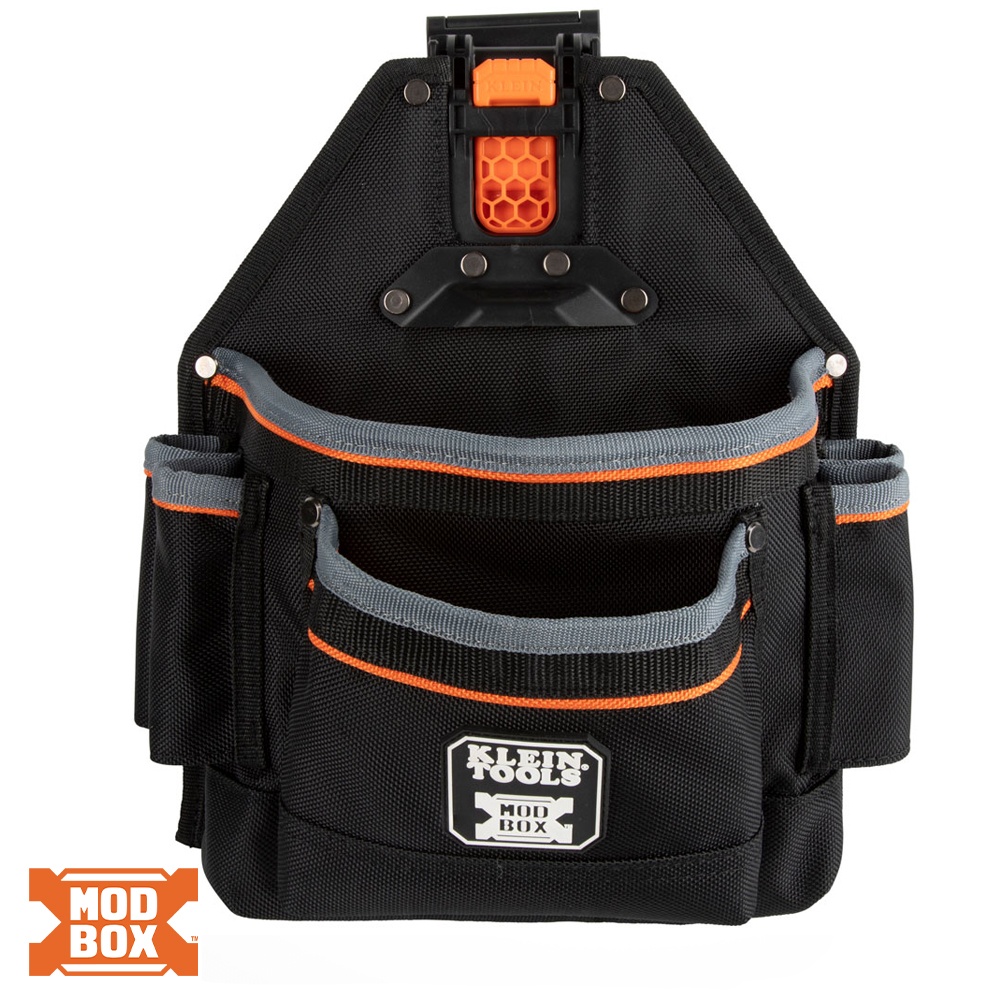 Klein® 55835MB Tool and Parts Pouch, 1680D Ballistic Weave, Black