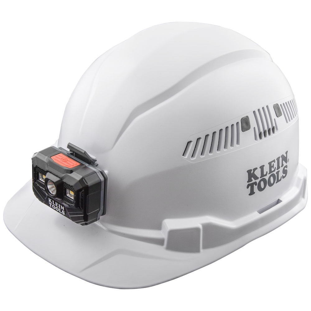 Klein® 60113RL Adjustable Vented Type 1 Hard Hat, 6-1/2 Fits Mini Hat, 8 Fits Max Hat, ABS/Polycarbonate, 4-Point Suspension, ANSI Electrical Class Rating: Class C, ANSI Impact Rating: ANSI Z89.1-2014, Ratchet Knob Adjustment