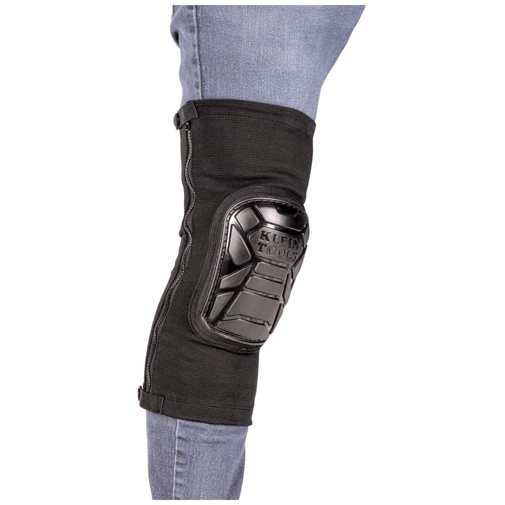 Klein® 60630 Large/Extra Large Knee Pad Sleeve, TPE/Polyester/EVA Foam/Neoprene/Nylon/Natural Rubber Latex Pad, Zipper Closure, Black