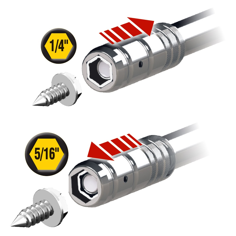 Klein® Slide Drive™ 32596 8-in-1 Standard Screwdriver/Nutdriver, 1/4 and 5/16 in Magnetic/1/4 and 1/8 in Slotted Range, Cushion Grip Handle