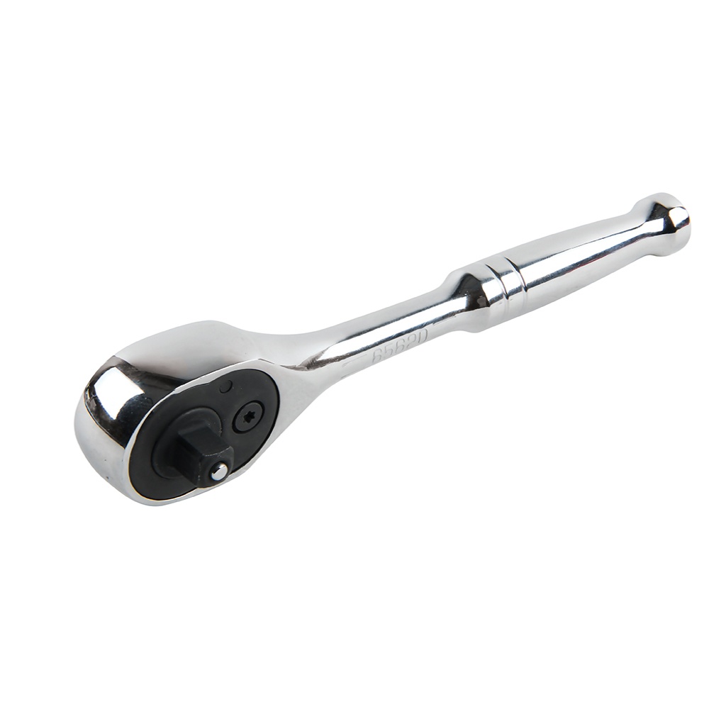 Klein® 65620 Ratchet Wrench, 1/4 in Drive, Pear Head, 4-3/4 in OAL, Steel, Polished Chrome