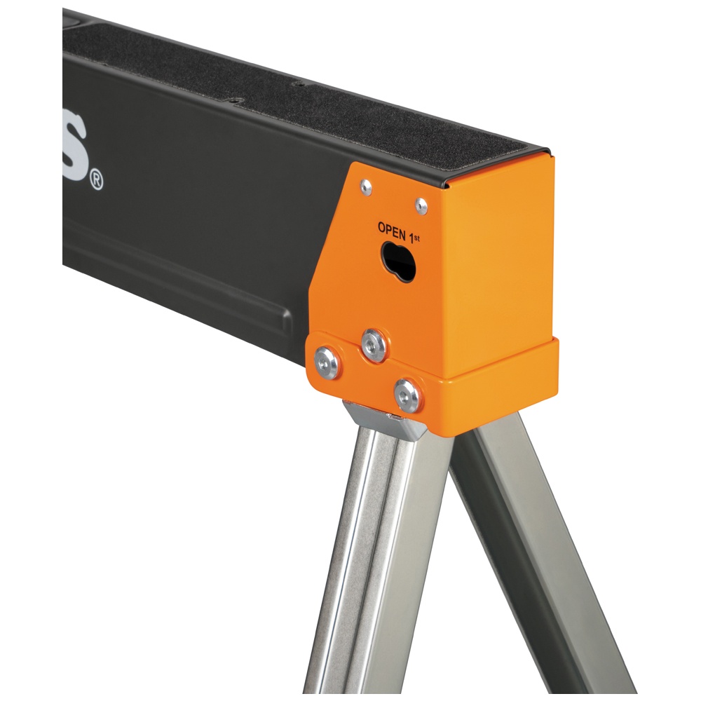 Klein® 66187 Saw Horse, 35.81 in L 3.19 in W 28.75 in H, 1300 lb Load, Black,Orange