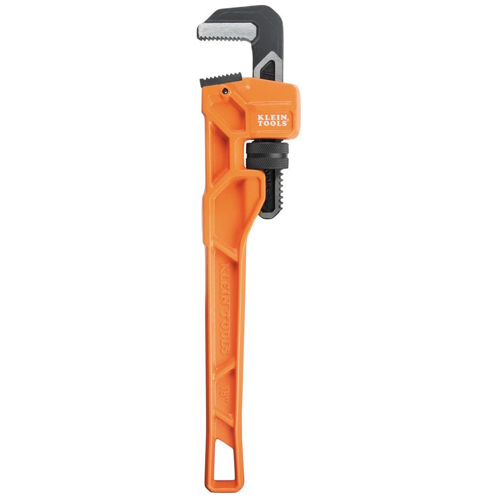 Klein® 68228 Adjustable Pipe Wrench, 18 in OAL, Orange