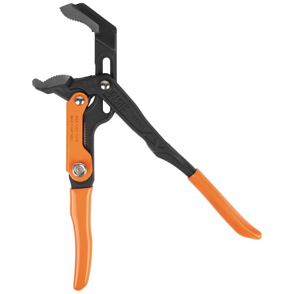 Klein® 68230 Quick Adjust Pipe Wrench, 1-1/2 in Pipe, 12.8 in OAL, Orange, Black Powder Coated