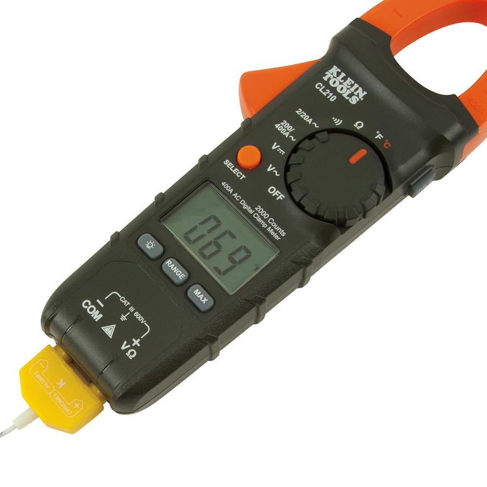 Klein® 69028 Type K Replacement Thermocouple, For Use With Klein® Tools CL200, CL210, CL310, CL312, CL330, CL700, CL800 CL1300, CL2300, MM200, MM400, MM600, MM700, MM1000, MM1300, MM2000, MM2300, MM6000 Multimeters and Clamp Meter, 32 to 482 deg F