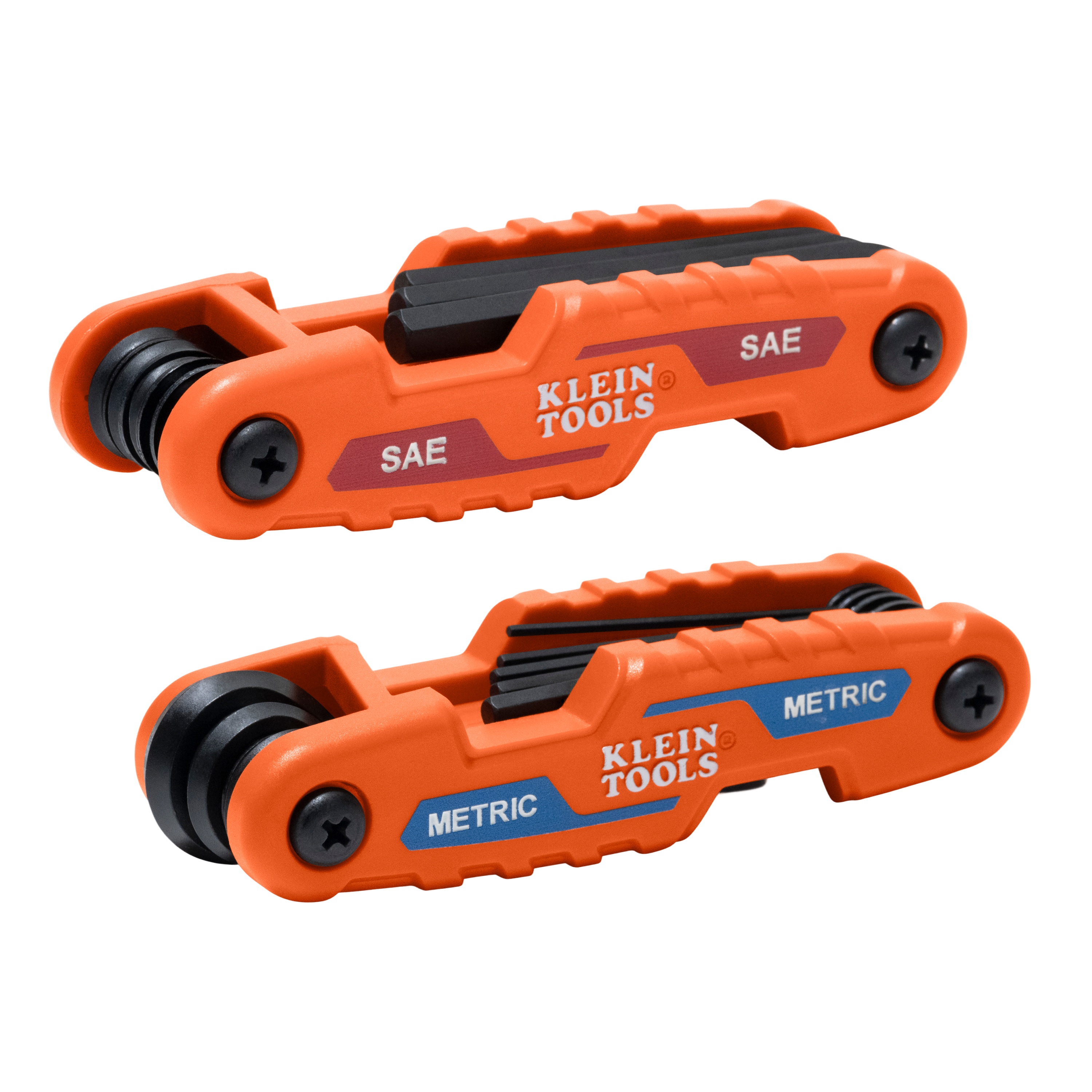 Klein® 70543 Compact Folding Set, 25 Pieces, 1/4 in, 7/32 in, 3/16 in, 5/32 in, 9/64 in, 1/8 in, 7/64 in, 3/32 in, 5/64, 8 mm, 6 mm, 5 mm, 4 mm, 3 mm 2 mm, 1.5 mm, T40, T30, T27, T25, T20, T15, T10, T9 Hex, Hex Drive, Reinforced Handle, CR-V Steel