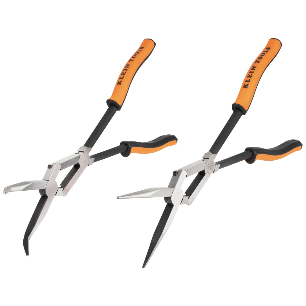 Klein® 71402 Long Reach Pliers Set, Bent Nose, Needle Nose, 13.23 in OAL