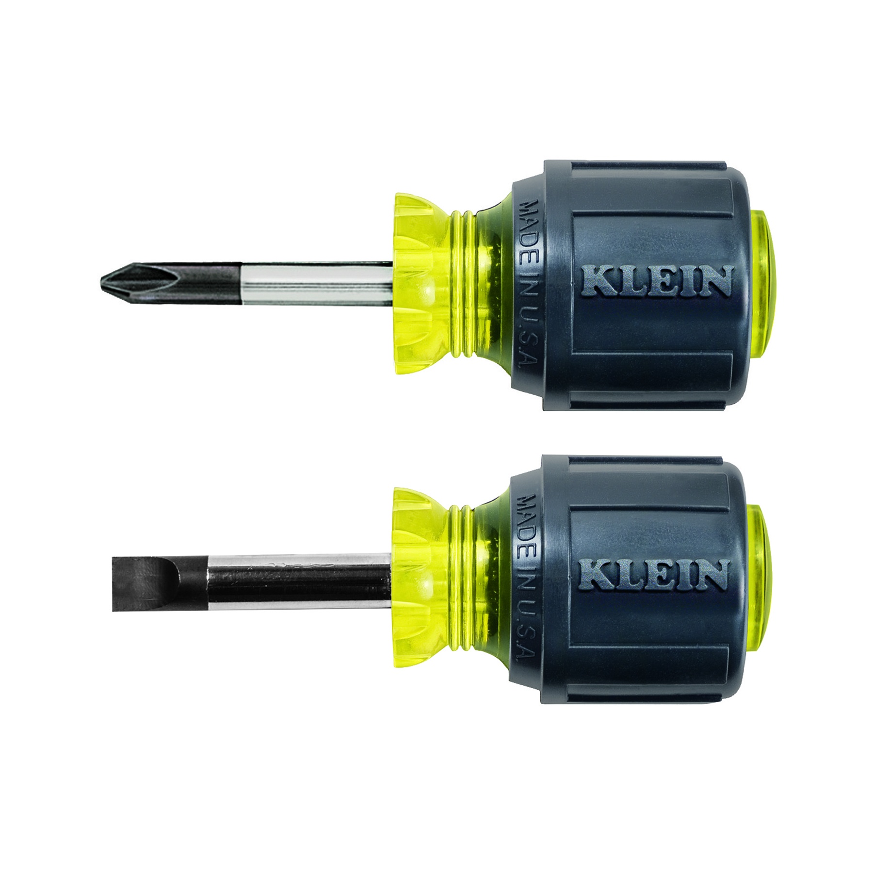 Klein® 85071 Screwdriver Set, 2 Pieces, ASME Specified, Steel/Acetate With Vinyl Grip Handle, Polished Chrome