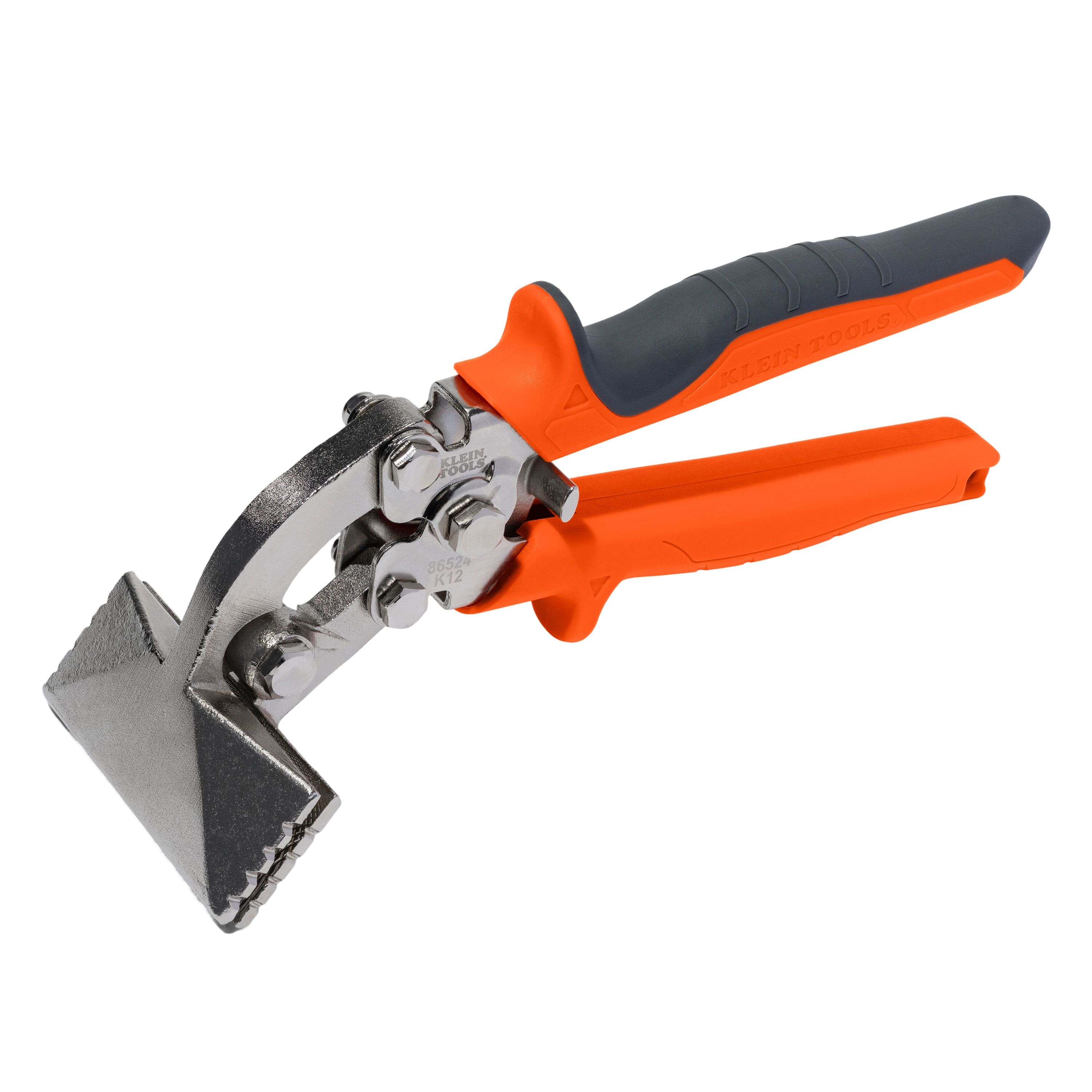 Klein® 86524 Offset Hand Seamer, 22/24 ga Metal Gauge, 3 in Notch Jaw, Contoured Grip Handle