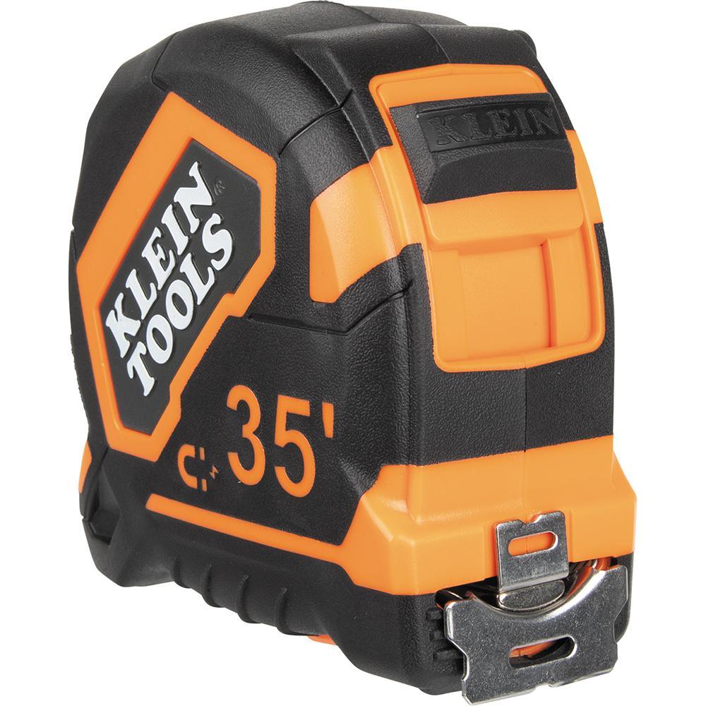 Klein® 9235 Magnetic Tape Measure, 35 ft L, Steel Blade, 1/16 in Graduation