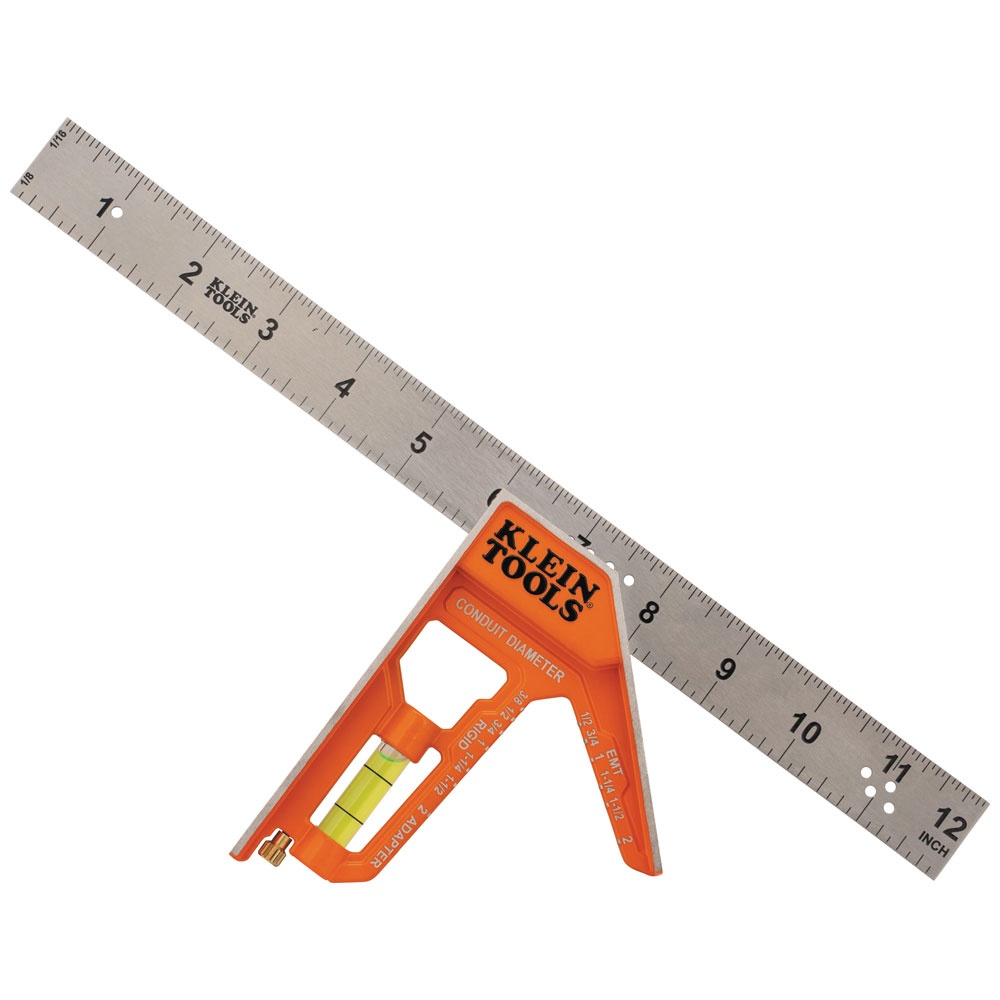 Klein® 935CSEL Electrician's Combination Square, 2 Pieces, 12 in L Blade, Stainless Steel Blade