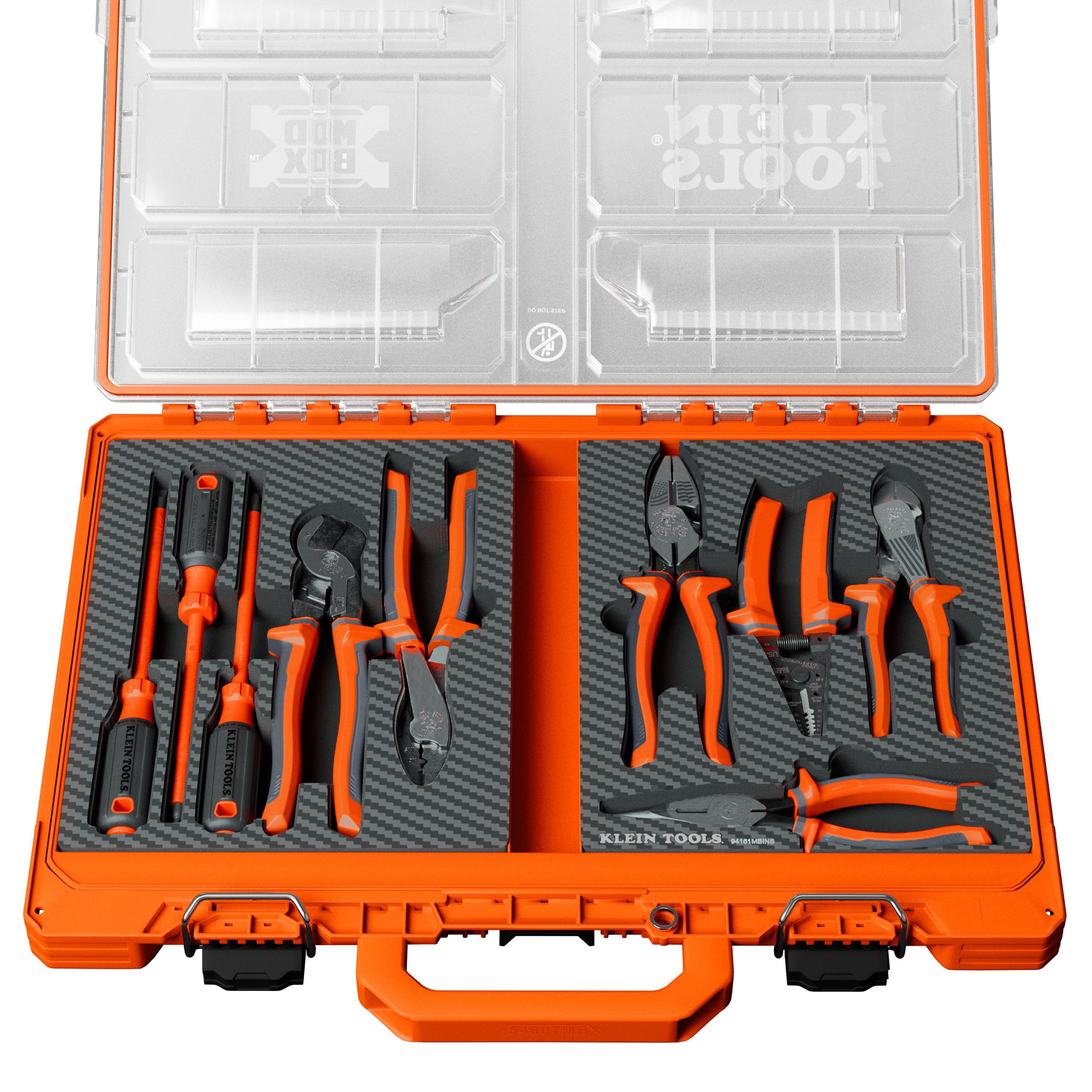 Klein® 94161MBINS Insulated Tool Kit, 1000 V, IP65, 9 Pieces, Forged Steel/Plastic