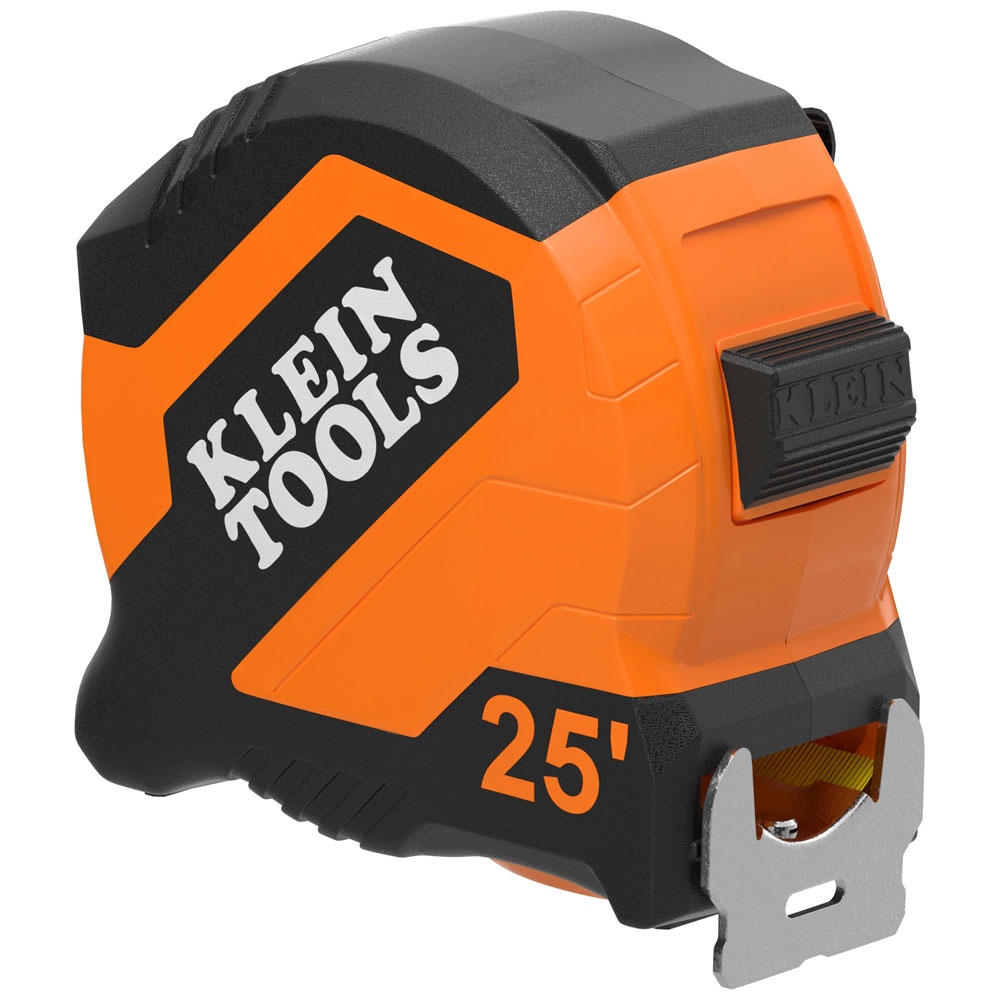 Klein® 9525 Compact Tape, 25 ft L Blade x 1-1/8 in W Blade, Steel Blade, Graduations 1/16 in