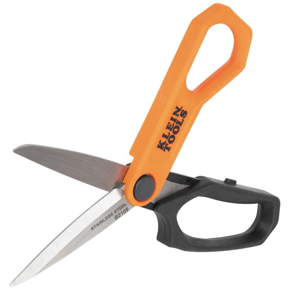 Klein® B2109 Shears, 3.75 in L of Cut, 8.5 in OAL, Standard Edge, Stainless Steel Blade, Plastic Handle, Ambidextrous Hand