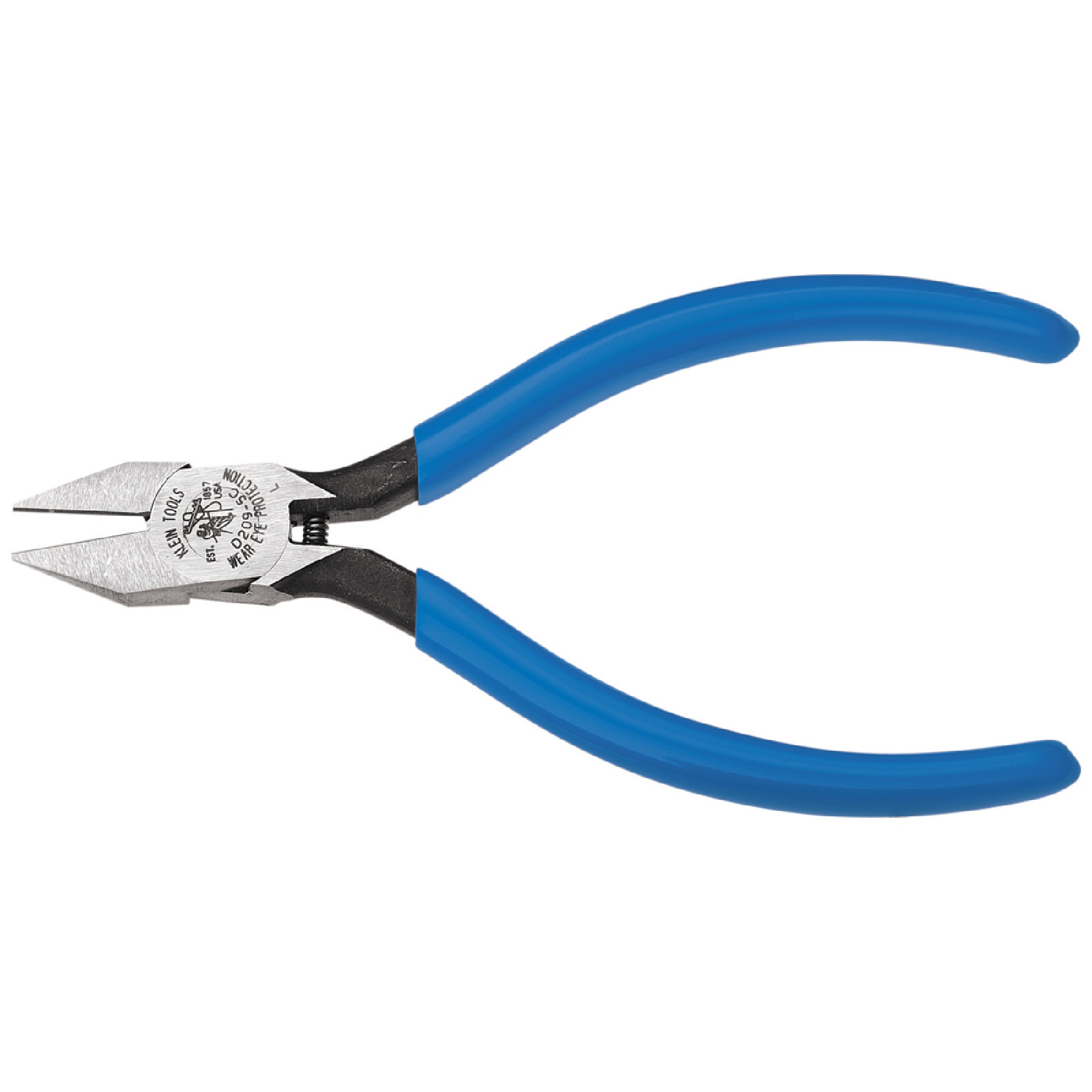 Klein® D209-4C Long Pointed Nose Electronics Hot-Riveted Midget Pointed Cutting Plier, 0.5 in L x 0.438 in W x 0.5 in THK Tool Steel Short Jaw, 4-1/4 in OAL, Semi-Flush Cut