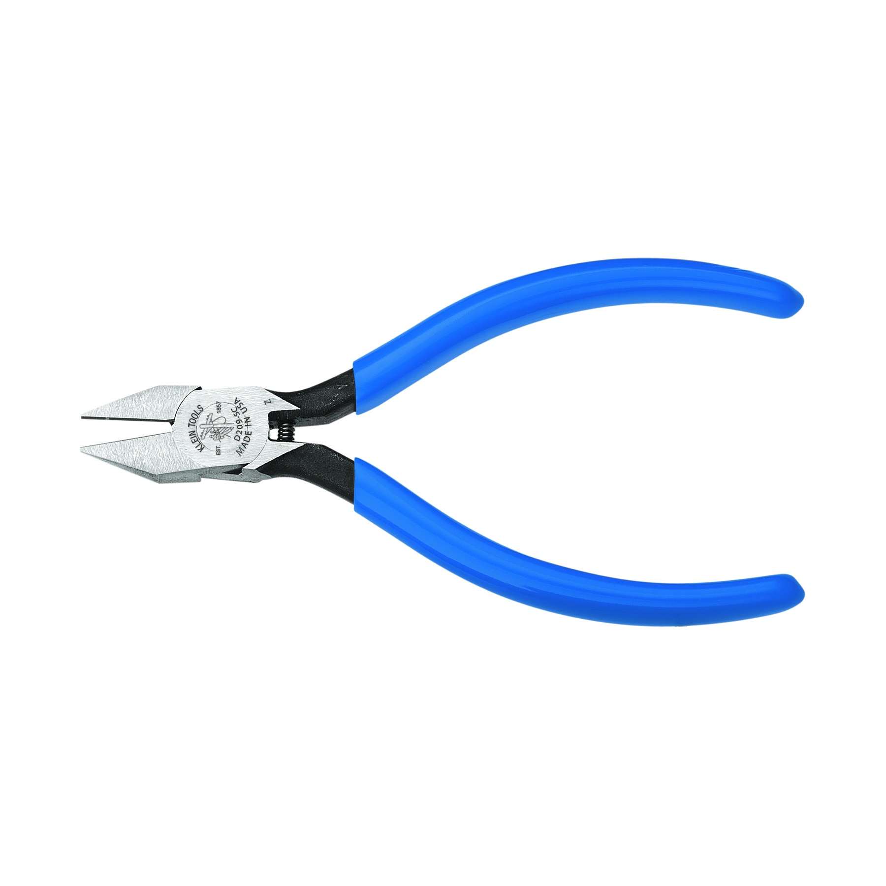 Klein® D209-5C Long Pointed Nose Electronics Hot-Riveted Midget Cutting Plier, 0.688 in L x 0.563 in W x 0.688 in THK Tool Steel Short Jaw, 5.063 in OAL, Semi-Flush Cut