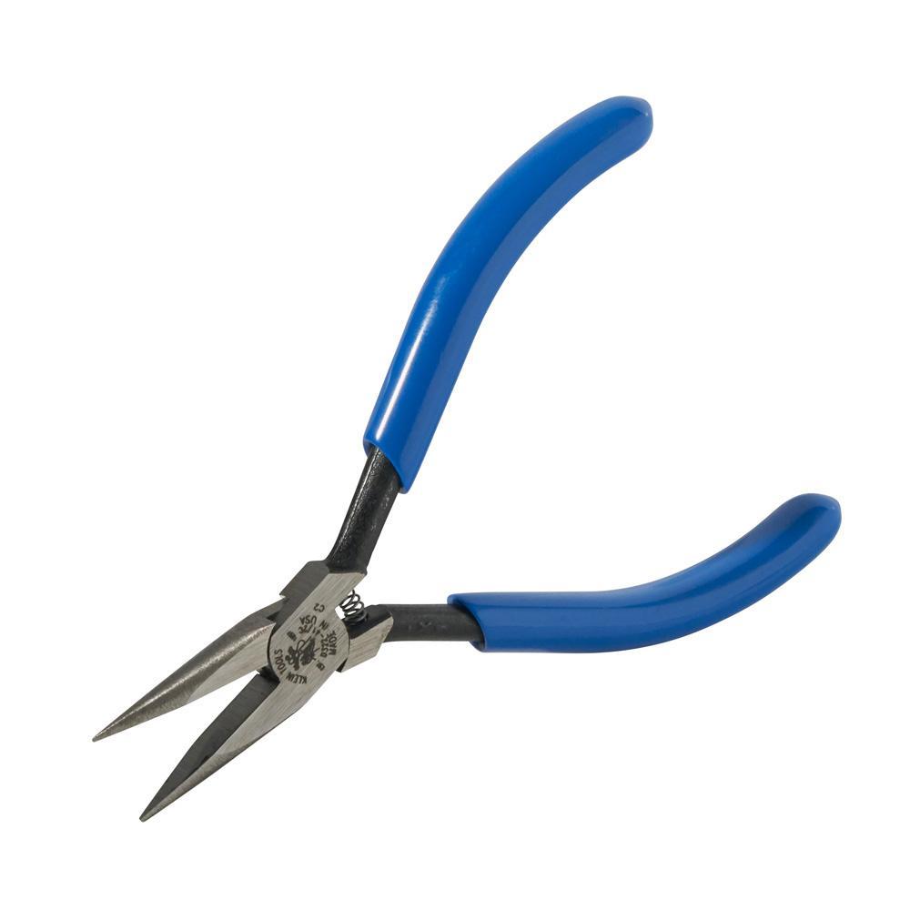 Klein® D322-41/2C Electronic Midget Slim Long Nose Plier, Smooth Steel Jaw, 1.063 in L x 0.438 in W Jaw, 4.813 in OAL, 1/32 x 1/16 in W Tip