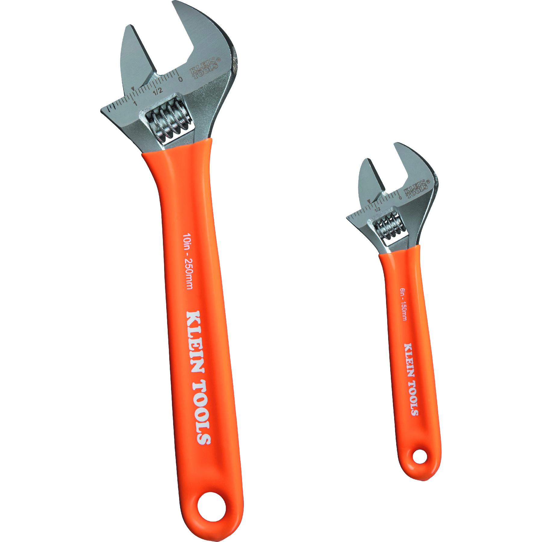 Klein® D5072 Wrench Set, 2 Pieces, 6 in, 10 in, Chrome Plated