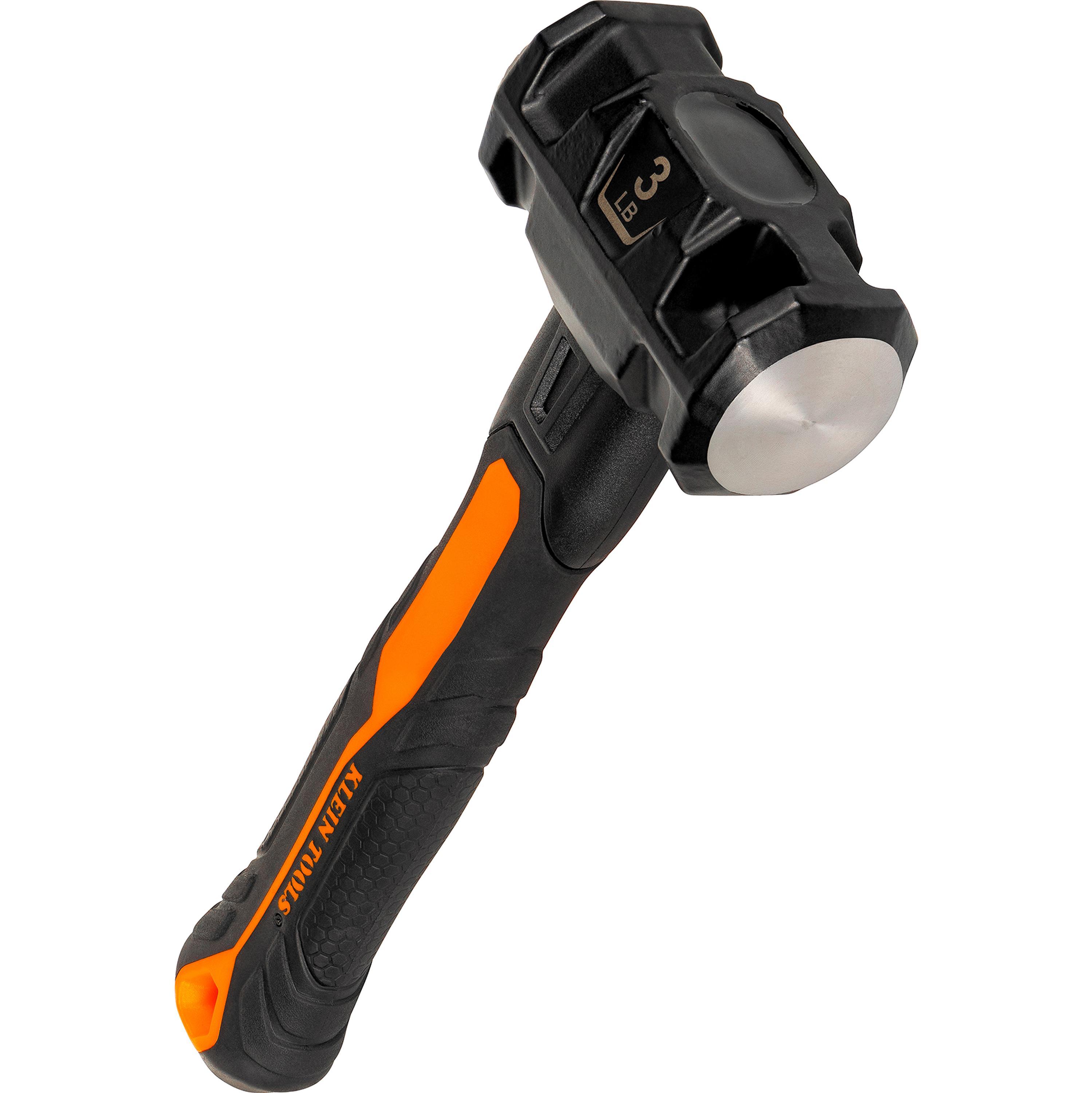 Klein® H80693 Dual-Faced Hammer, 5 in OAL, Smooth Face, 3 lb Alloy Steel Head, Fiberglass with Overmolded Plastic Handle